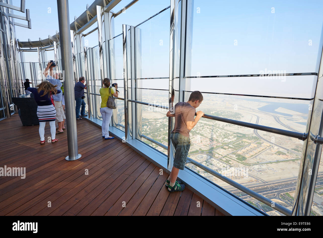 The World's Highest Observation Deck At 555 Meters High On Level 148 Of The Burj Khalifa Dubai UAE Stock Photo