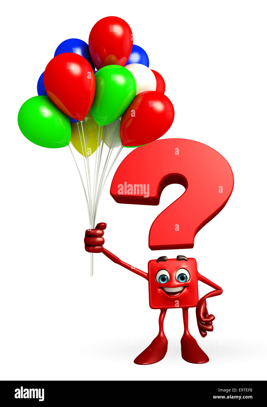 Cartoon Character of Question Mark with Balloon Stock Photo Alamy