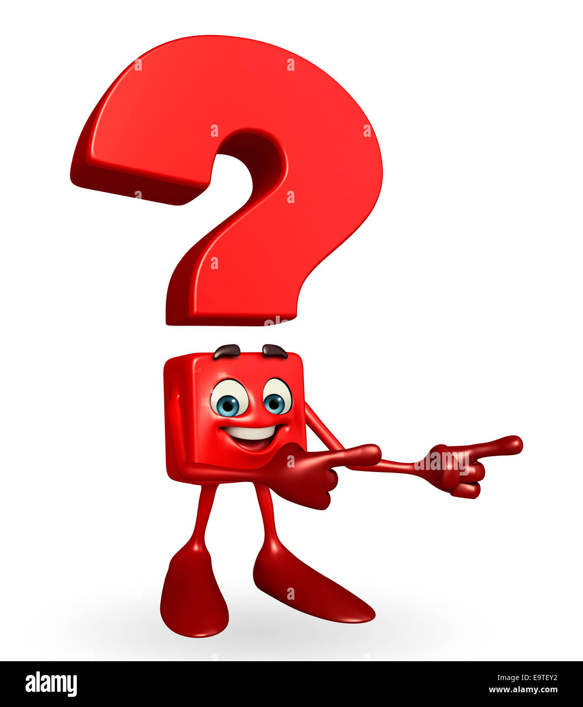 Cartoon Character of Question Mark is pointing Stock Photo - Alamy
