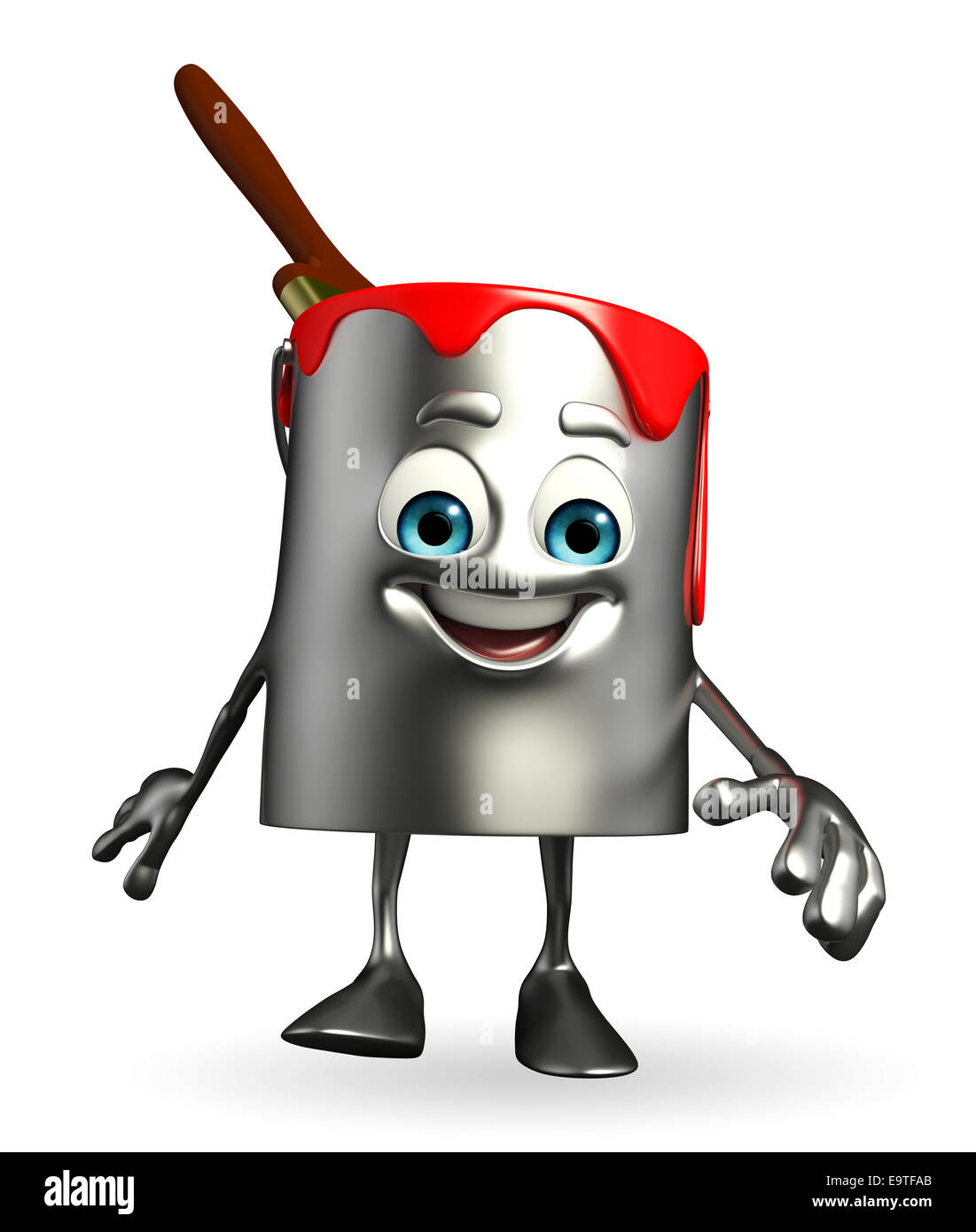 Cartoon character paint bucket red hires stock photography and images