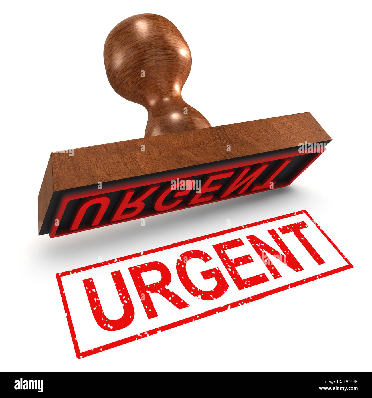 3d render of an urgent rubber stamp Stock Photo - Alamy