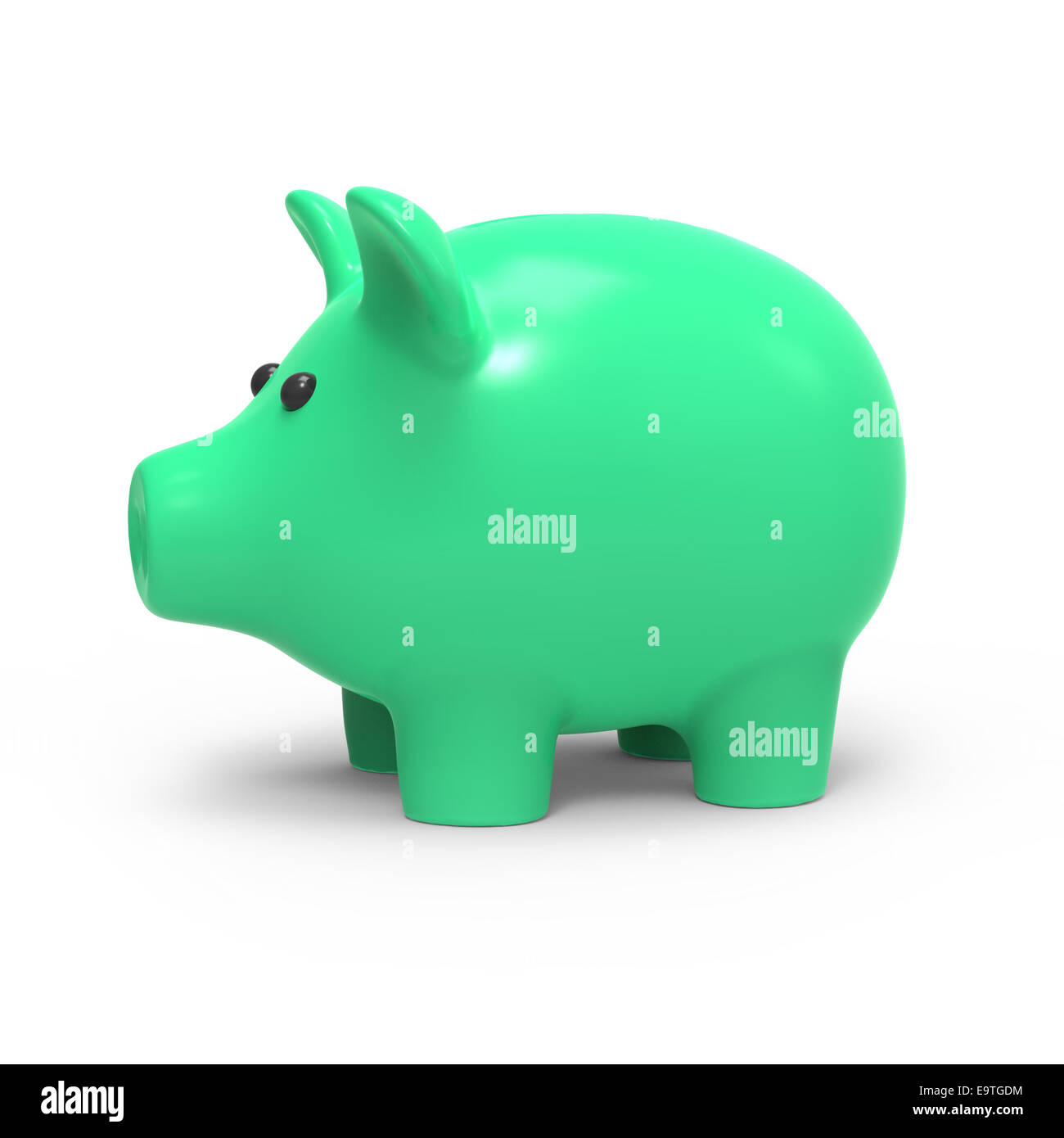 3d render of a green piggy bank Stock Photo - Alamy