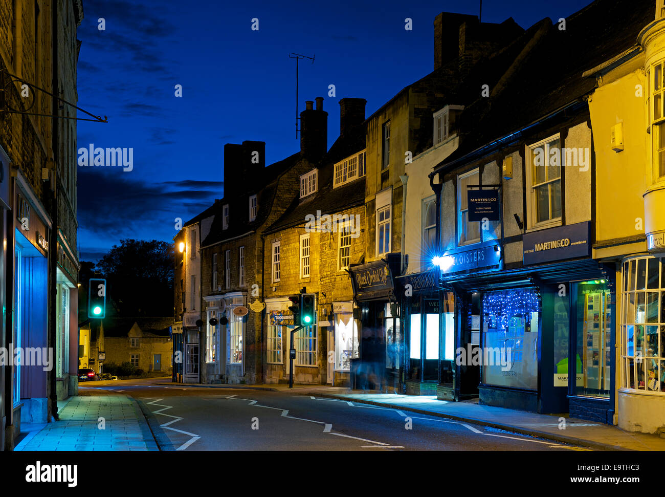 Stamford at night, Lincolnshire, England UK Stock Photo
