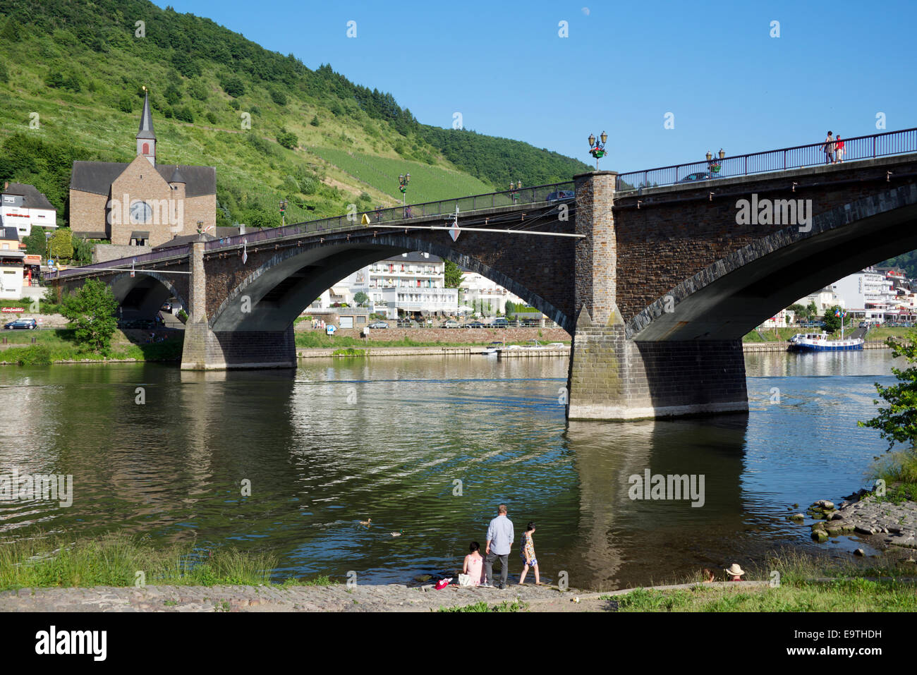 Cochem bridge Moselle River Gemany Stock Photo