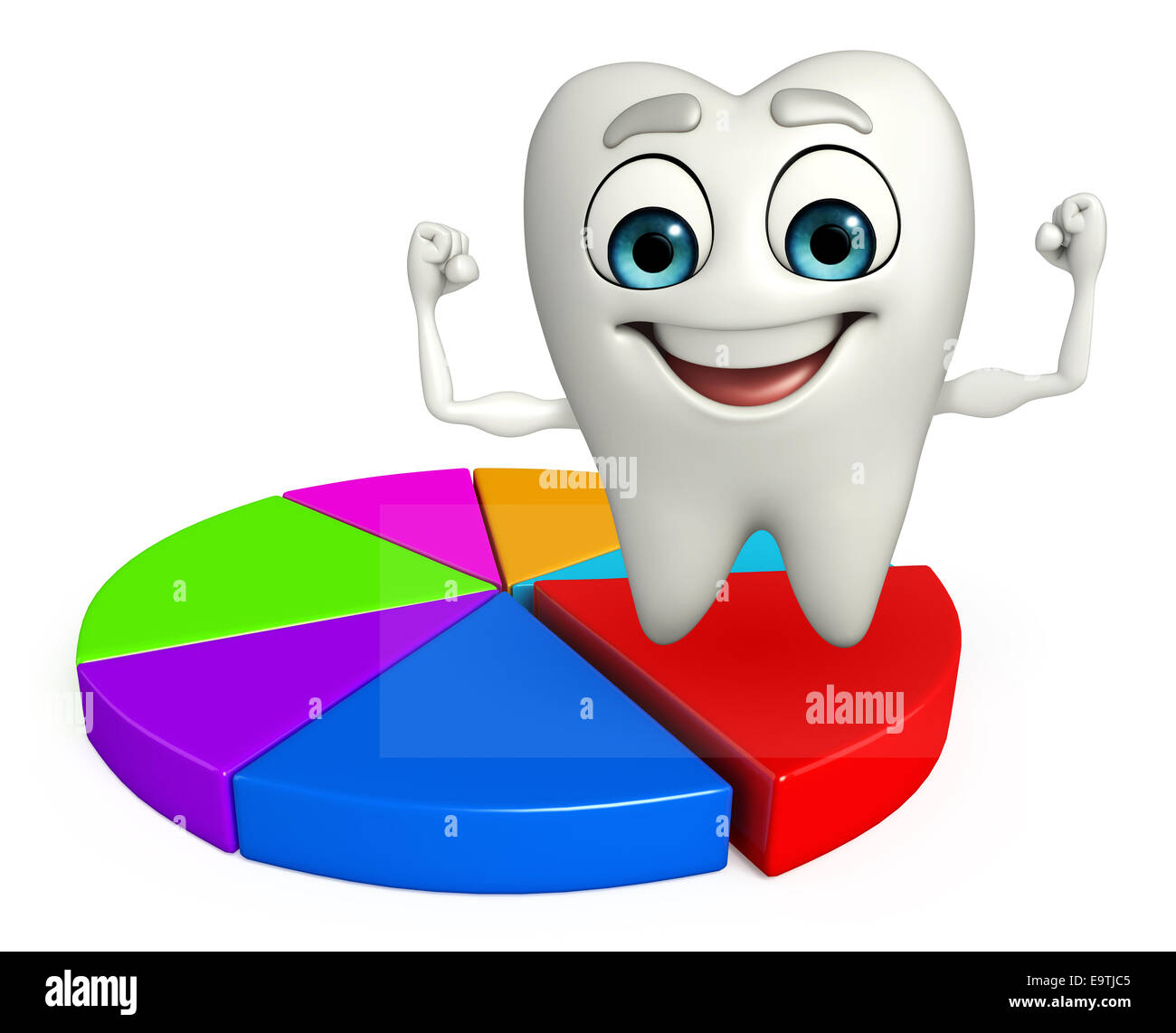 Tooth Analysis Cartoon Cartoon character of teeth with Business graph Stock Photo - Alamy