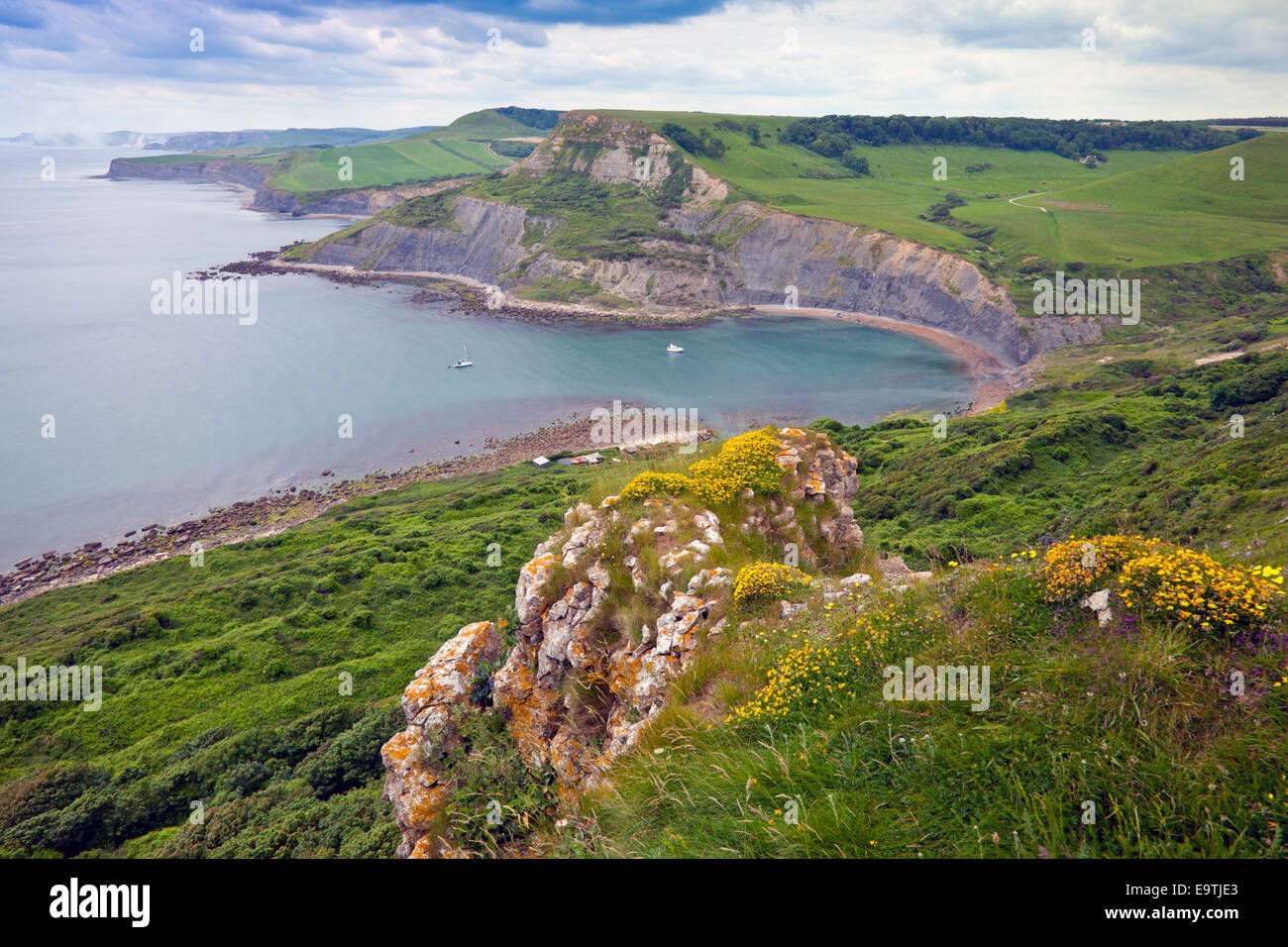 Egmont Point on the South West Coast Path above Chapman's Pool in Dorset England UK Stock Photo