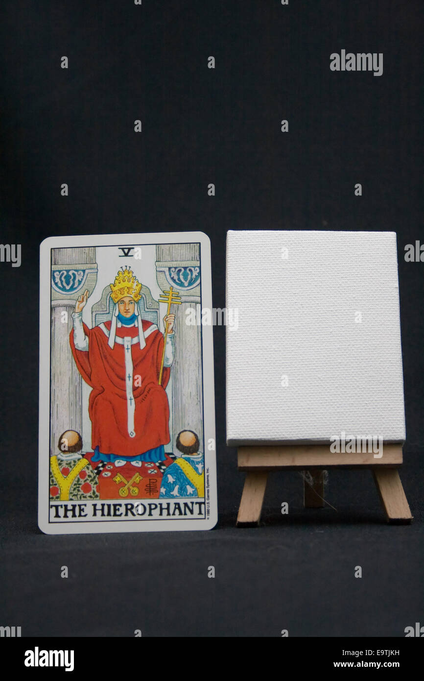 The Hierophant . A major arcana tarot card. Stock Photo