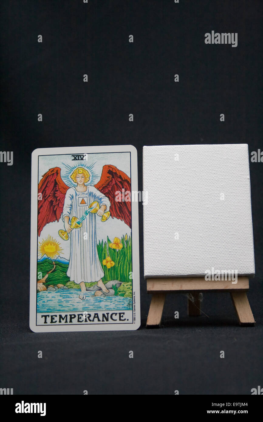 The Temperance tarot card. Stock Photo