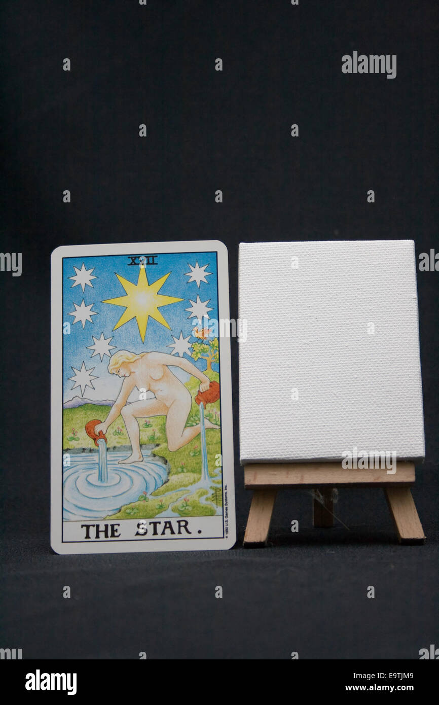 The Star tarot card from the Universal Waite deck. Stock Photo