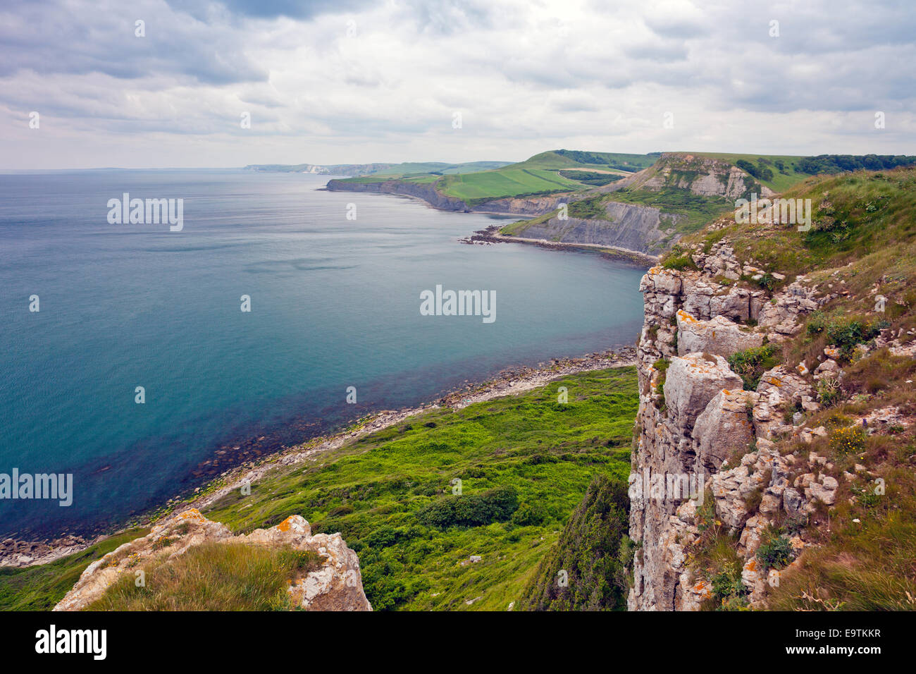 Egmont Point on the South West Coast Path from Emmetts Hill in Dorset England UK Stock Photo