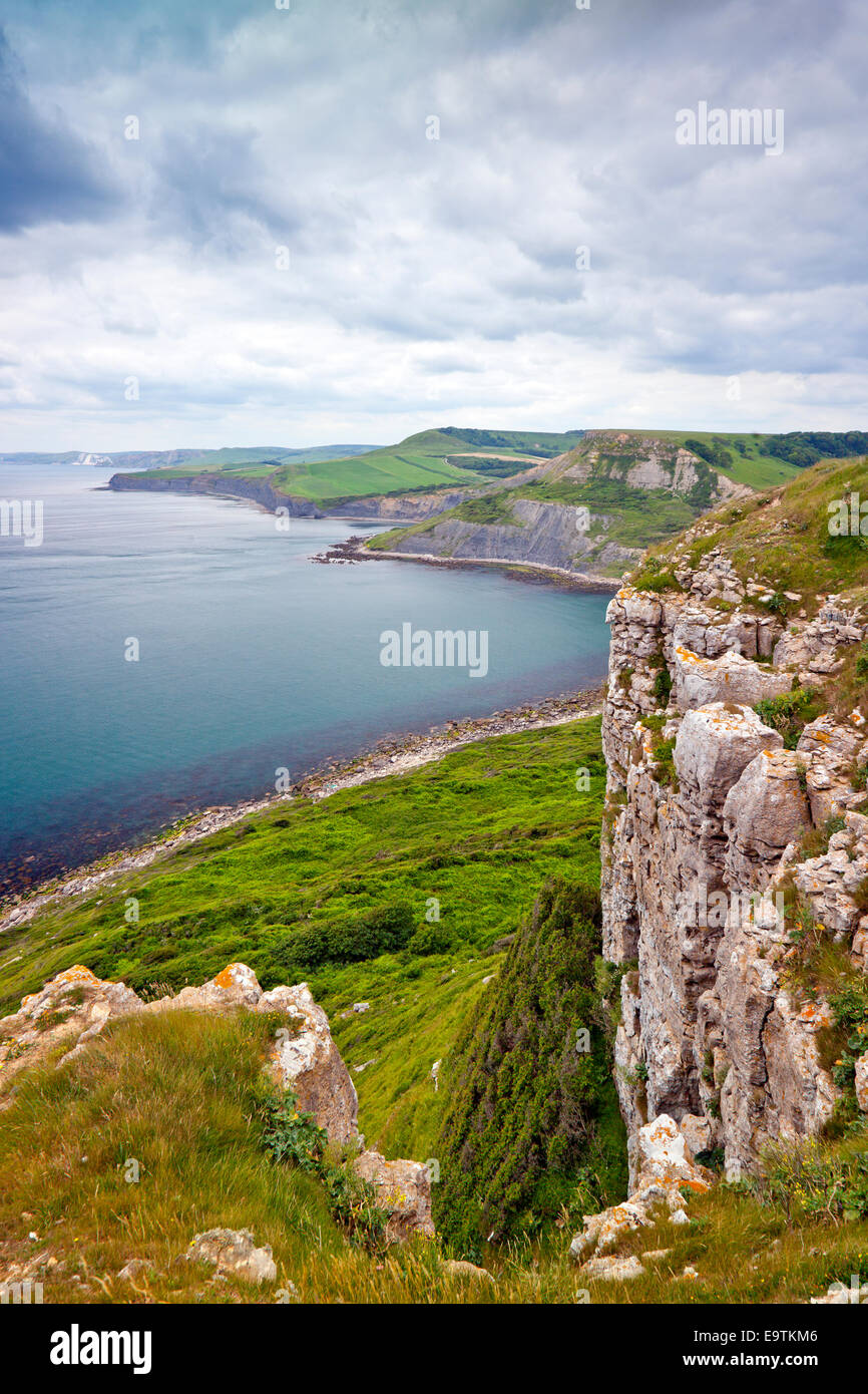 Egmont Point on the South West Coast Path from Emmetts Hill in Dorset England UK Stock Photo