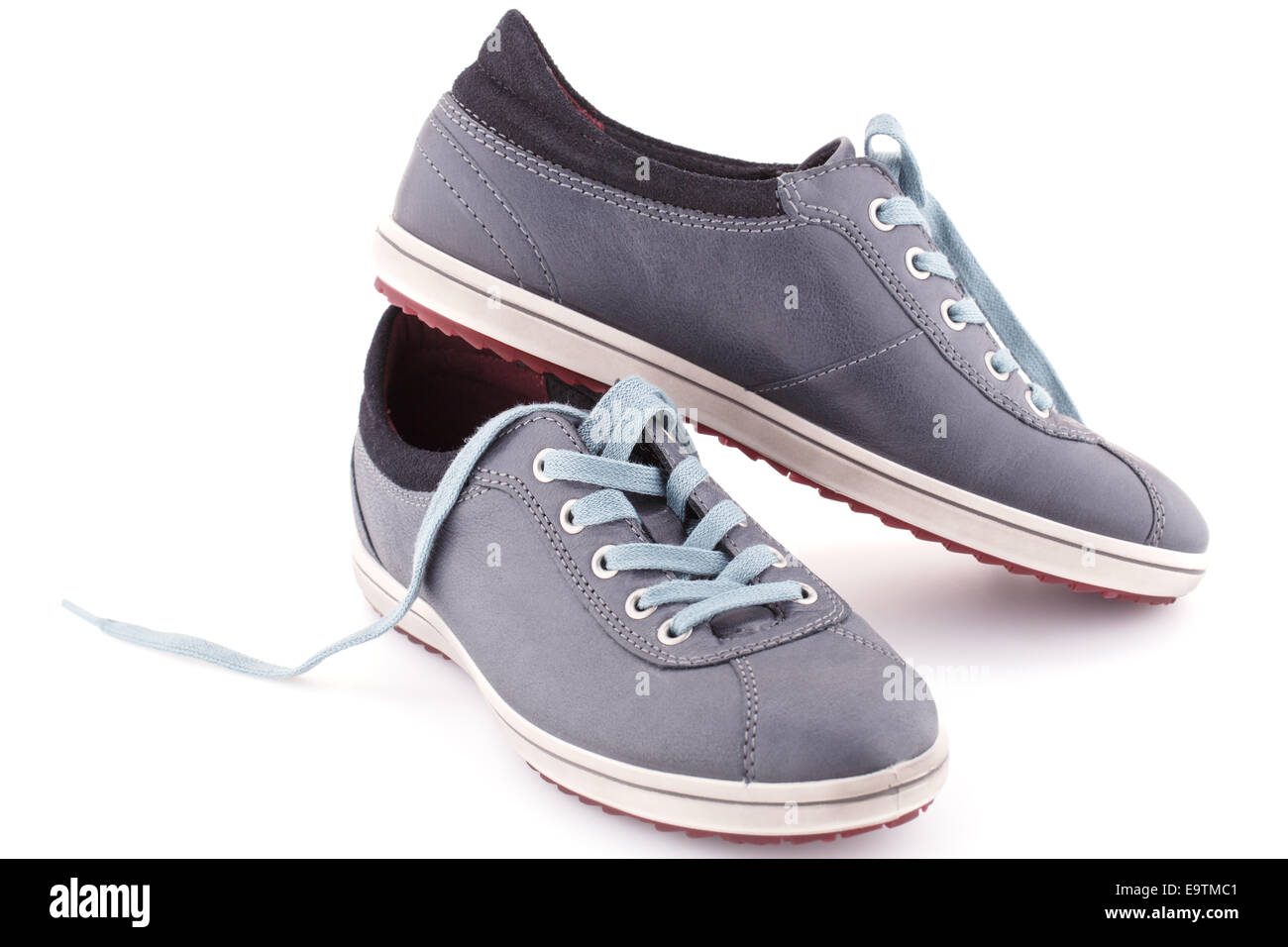 Gray shoes isolated on white background Stock Photo Alamy