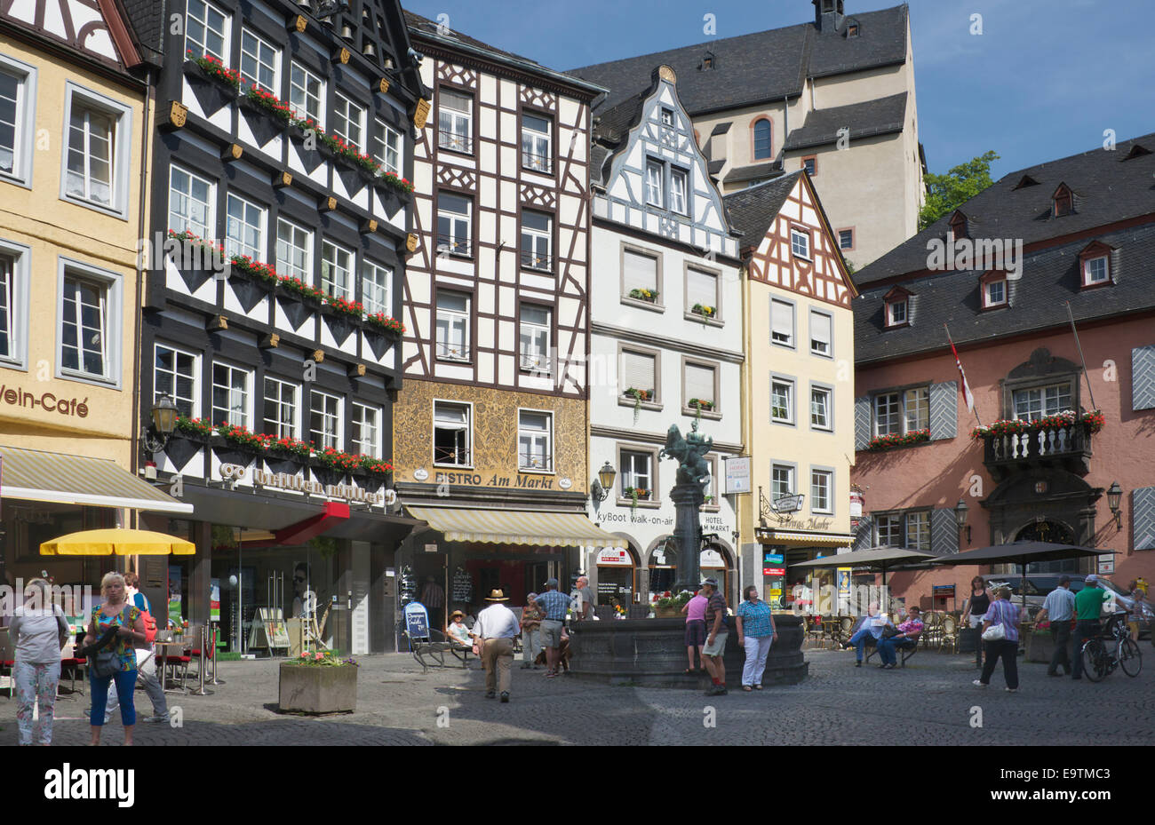 Markplatz Cochem Moselle Valley Germany Stock Photo