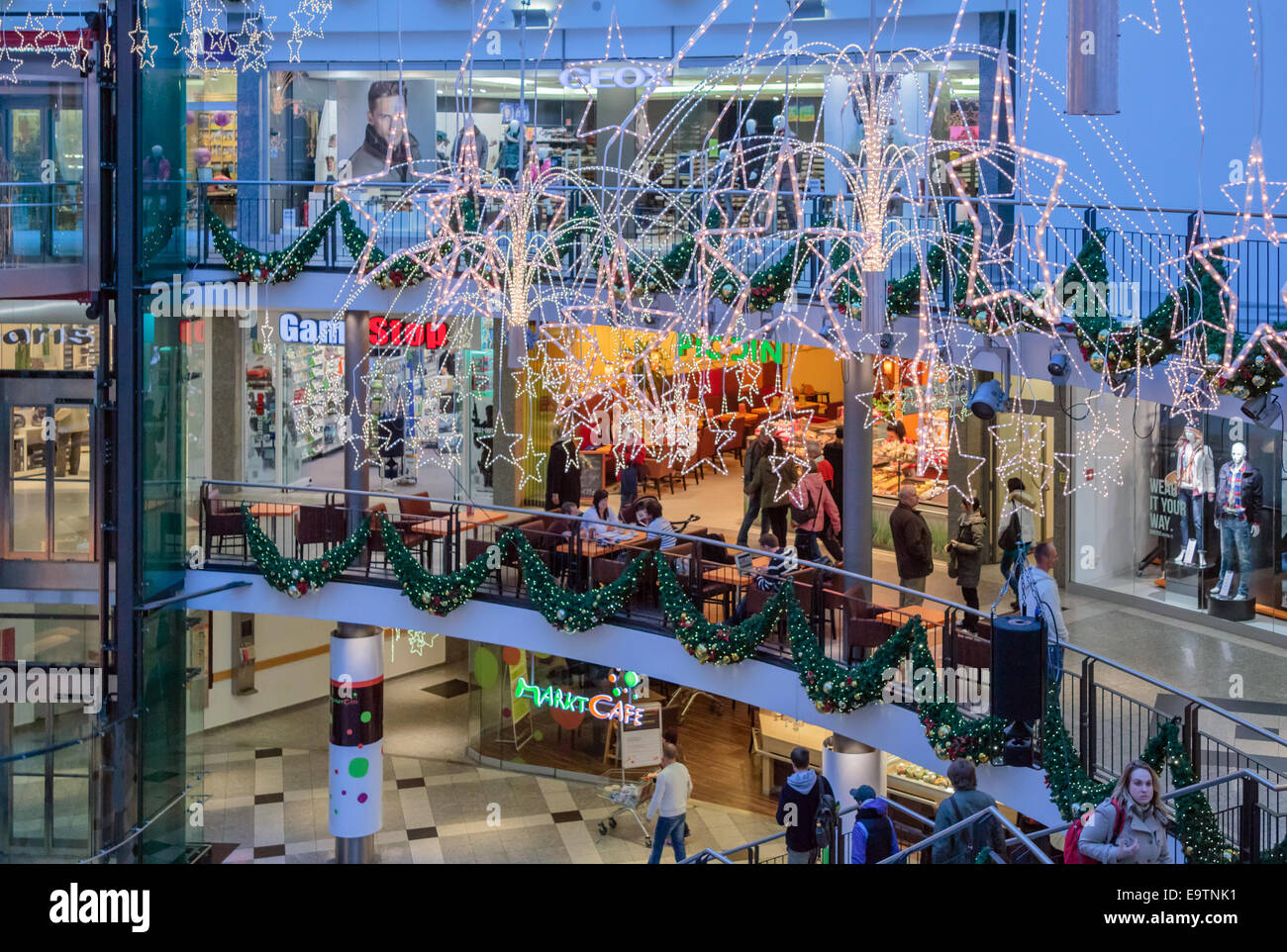 People at a shopping centre in Germany, Christmas time Stock Photo