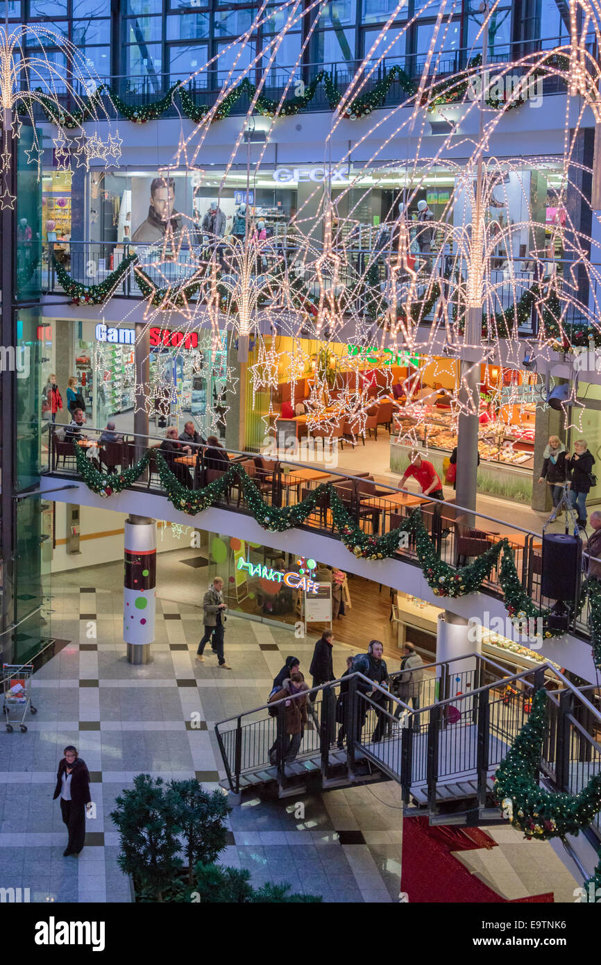 People at a shopping centre in Germany, Christmas time Stock Photo