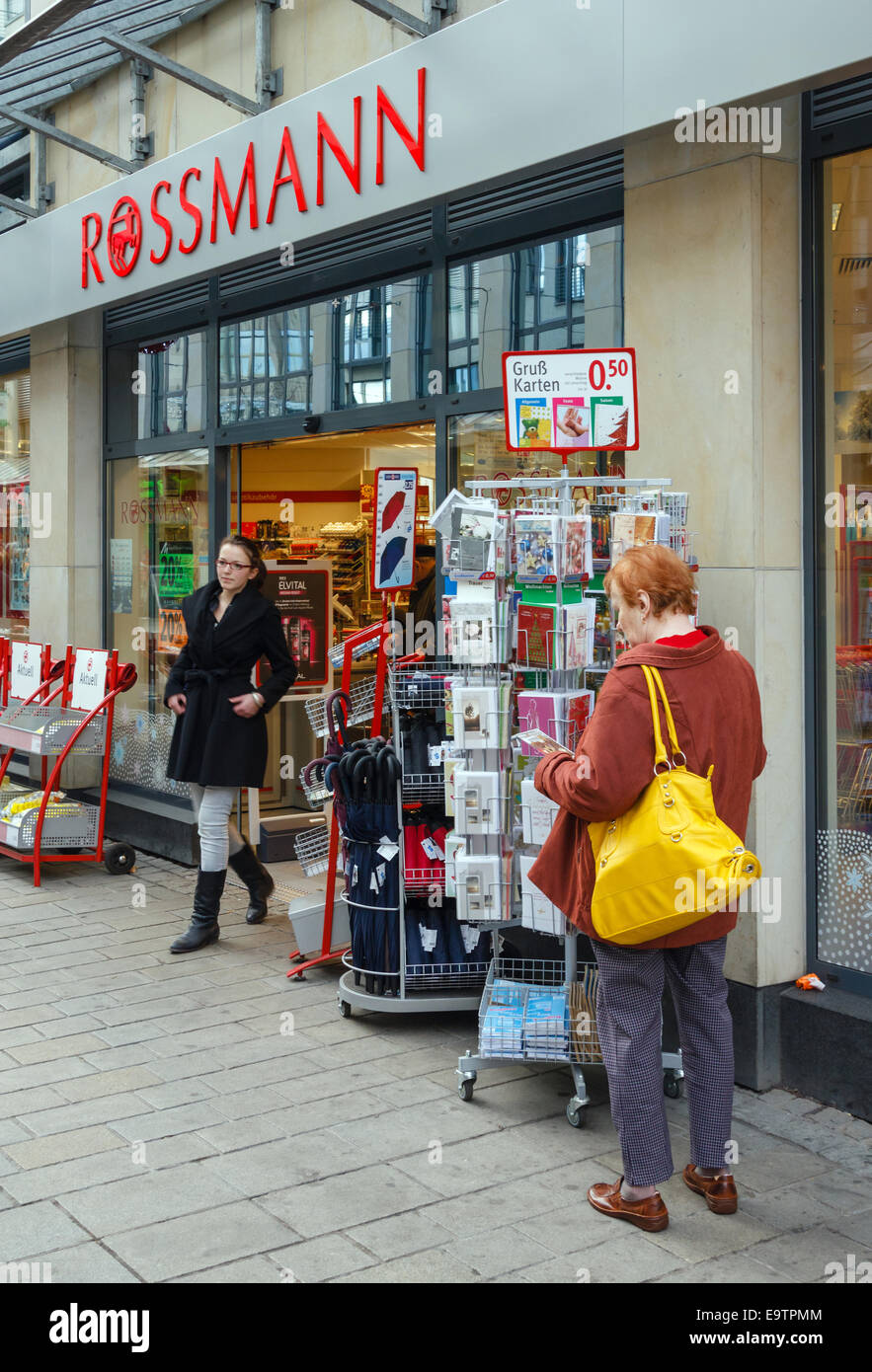 Entrance of a Rossmann Store. The Rossmann GmbH commonly known as Rossmann  Drogeria Parfumeria Cosmetic Shop is the second largest drugstore chain bas  Stock Photo - Alamy