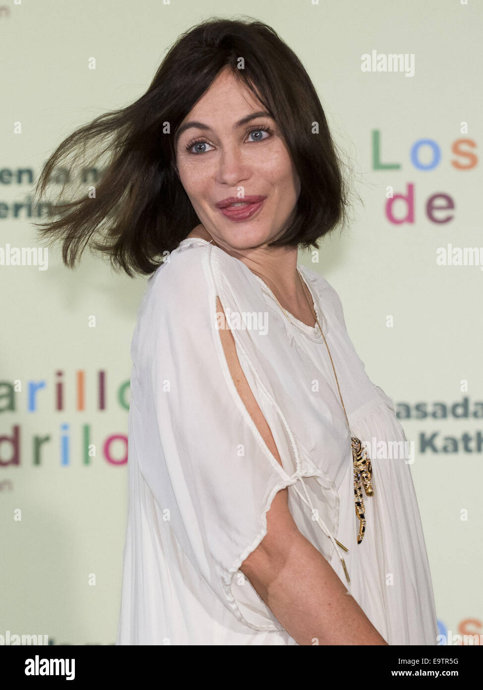 Emmanuelle Béart attends a photocall for 'The Yellow Eyes of Crocodiles' held at the AC Santo Mauro  Featuring: Emmanuelle Béart Where: Madrid, Spain When: 30 Apr 2014 Stock Photo