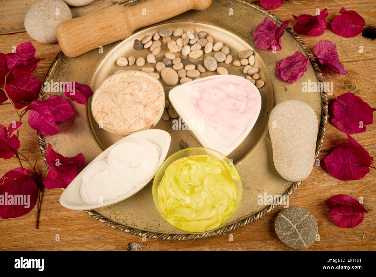 Assortment of facial lotions, natural cosmetics Stock Photo Alamy