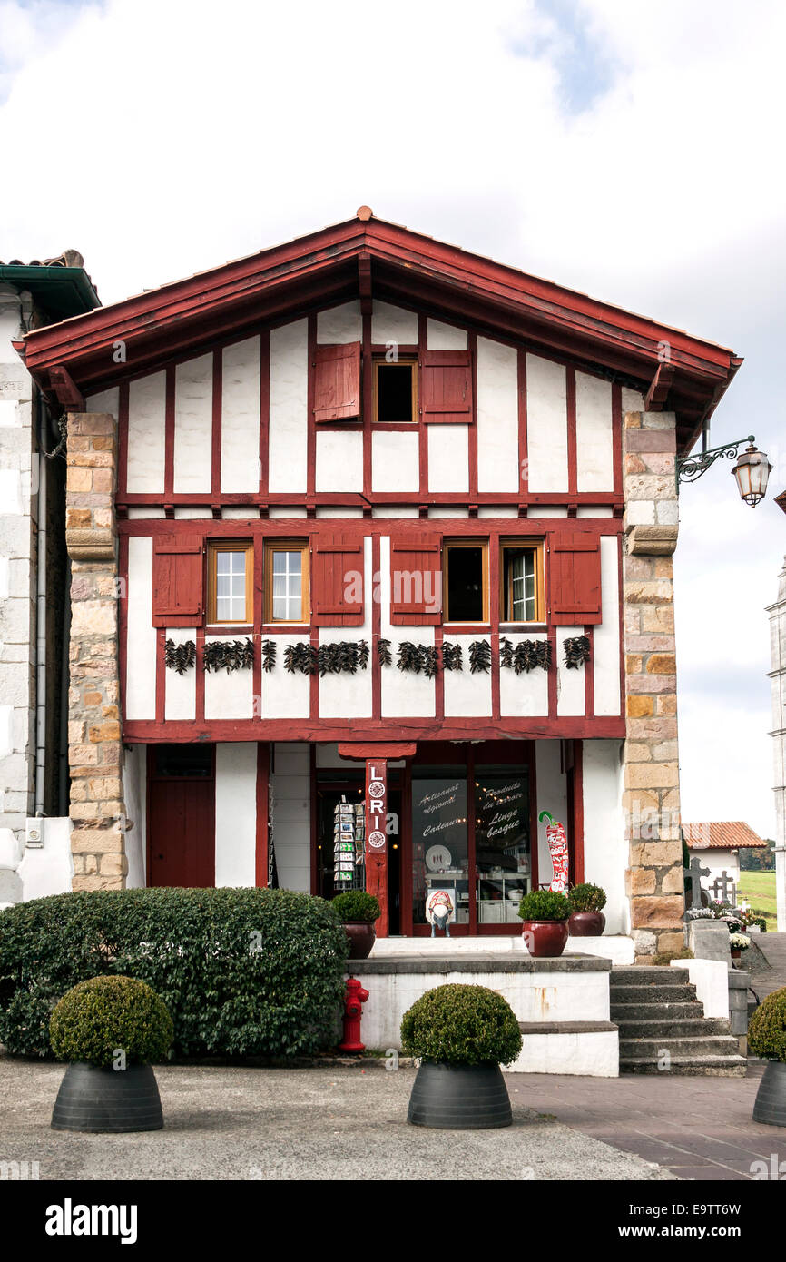 Basque shop in Ainhoa, France Stock Photo - Alamy
