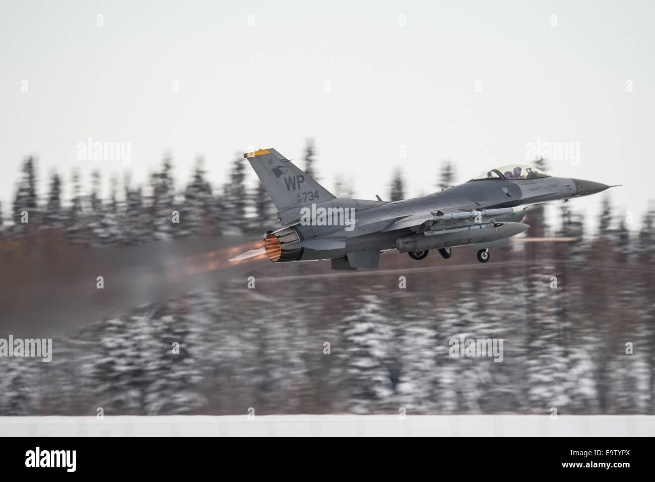 A U.S. Air Force F-16 Fighting Falcon aircraft assigned to the 35th ...