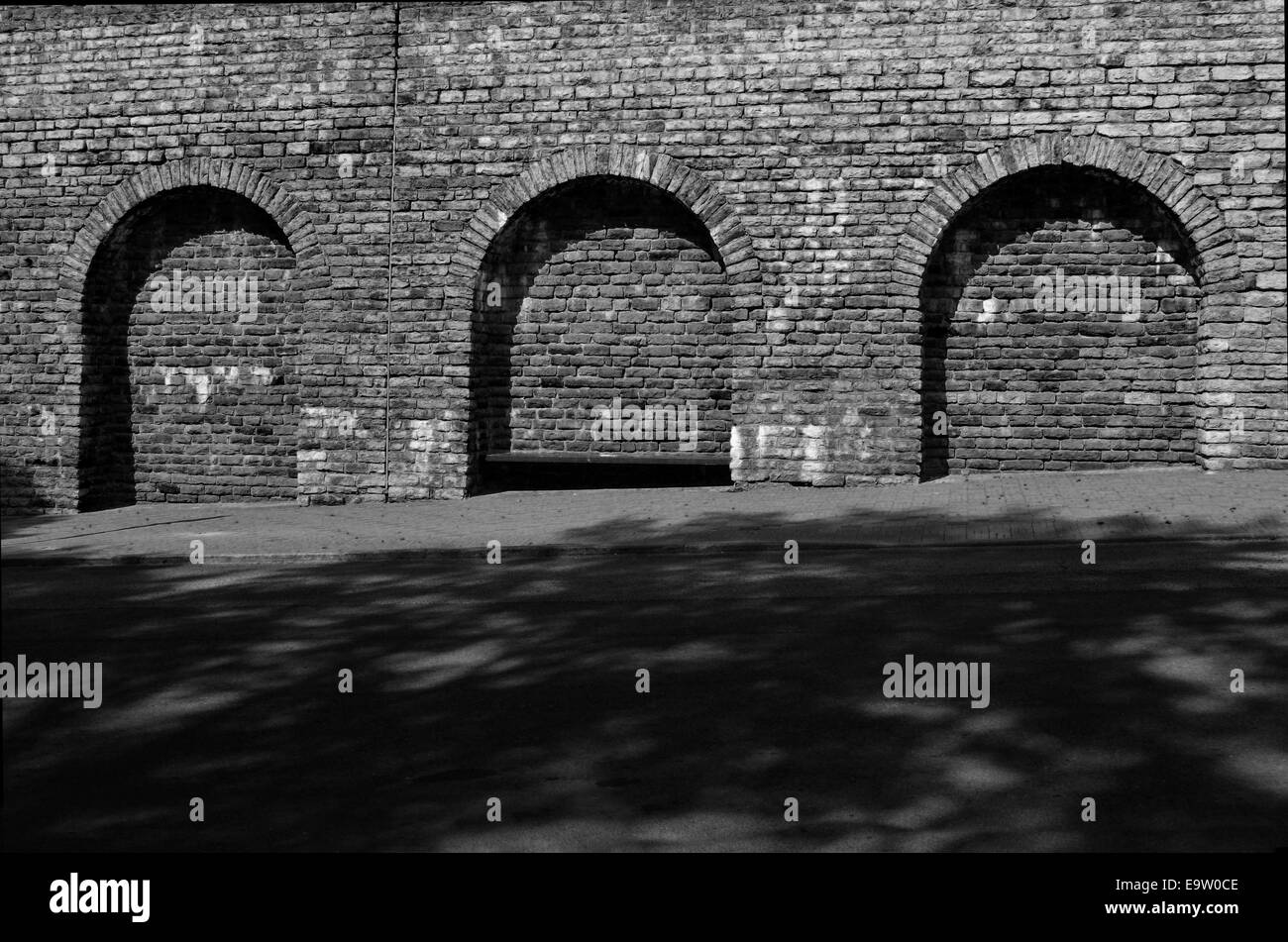 Medieval stone arches Black and White Stock Photos & Images - Alamy