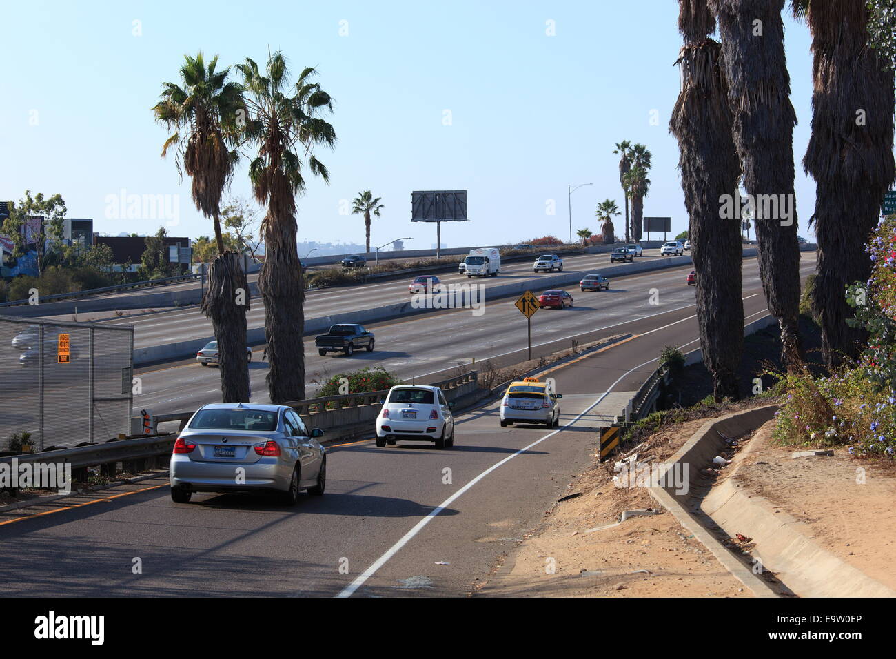 Interstate 5 freeway onramp in San Diego, California, USA. Stock Photo