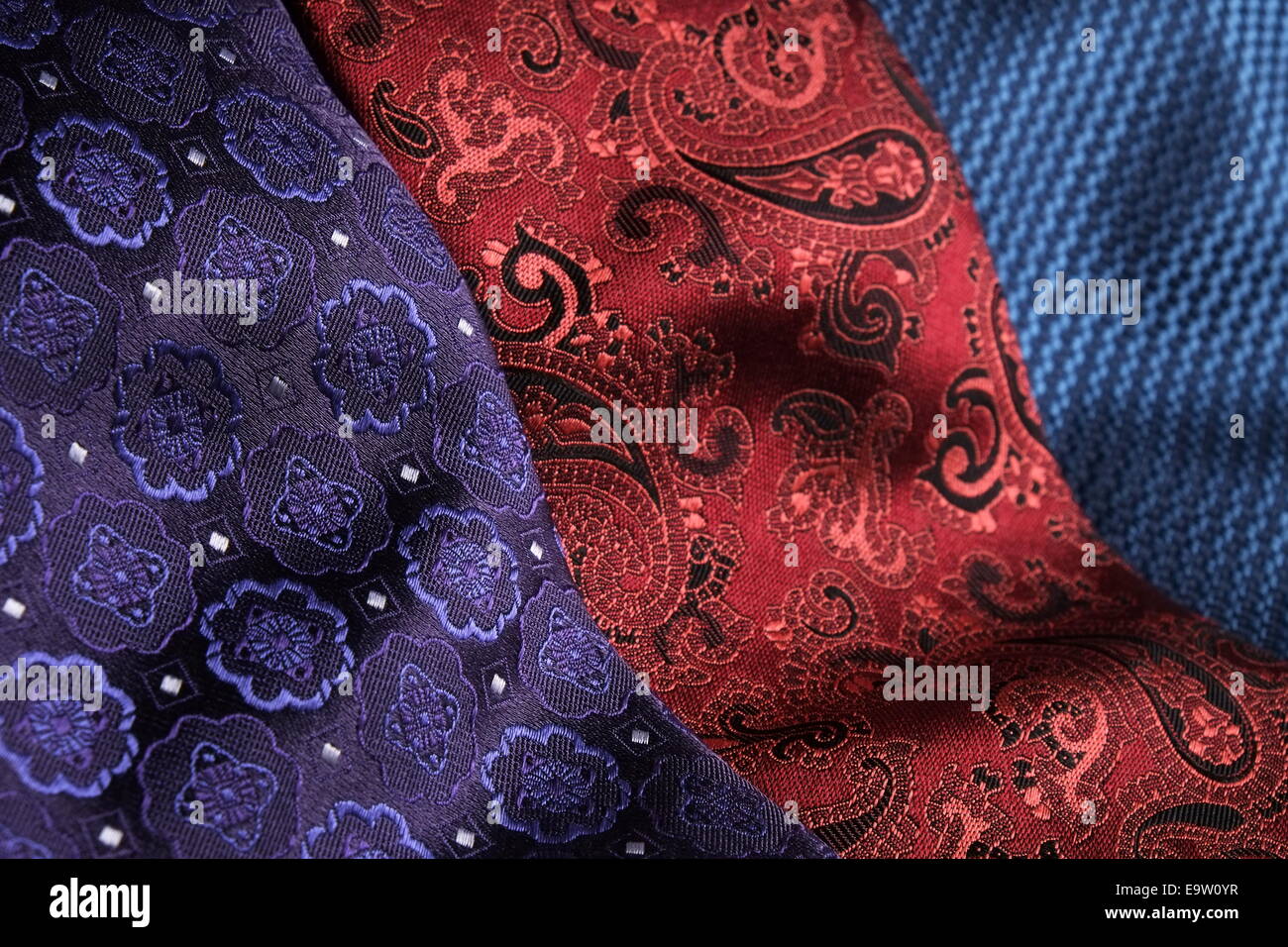 Rolled silk ties close to each other Stock Photo Alamy