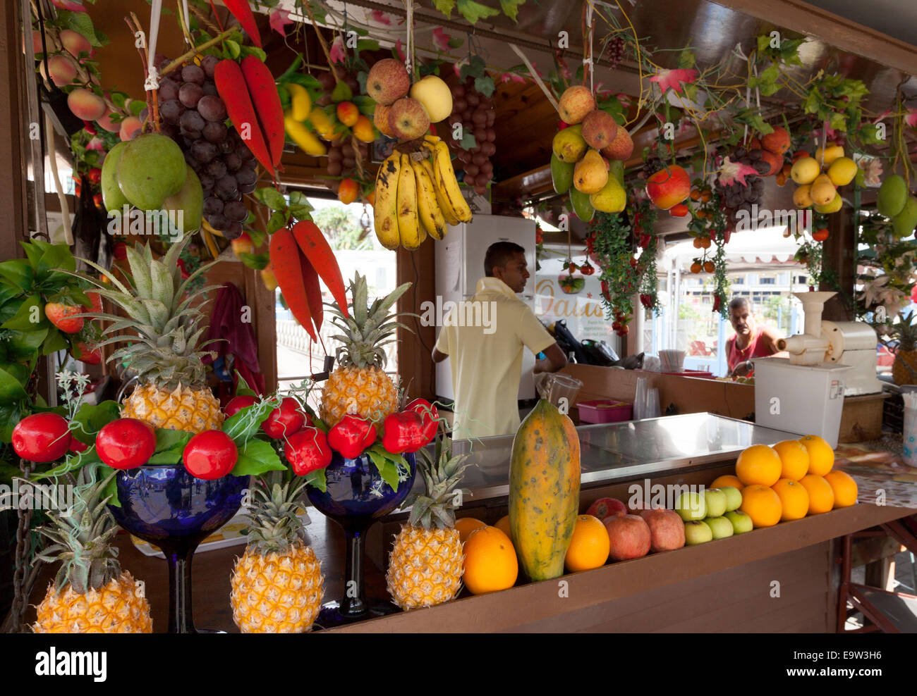 Fruit juice drink stall, Port Louis, Mauritius Stock Photo Alamy