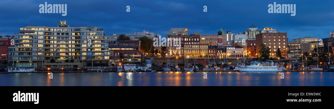 Victoria city skyline at dusk-Victoria, British Columbia, Canada Stock ...
