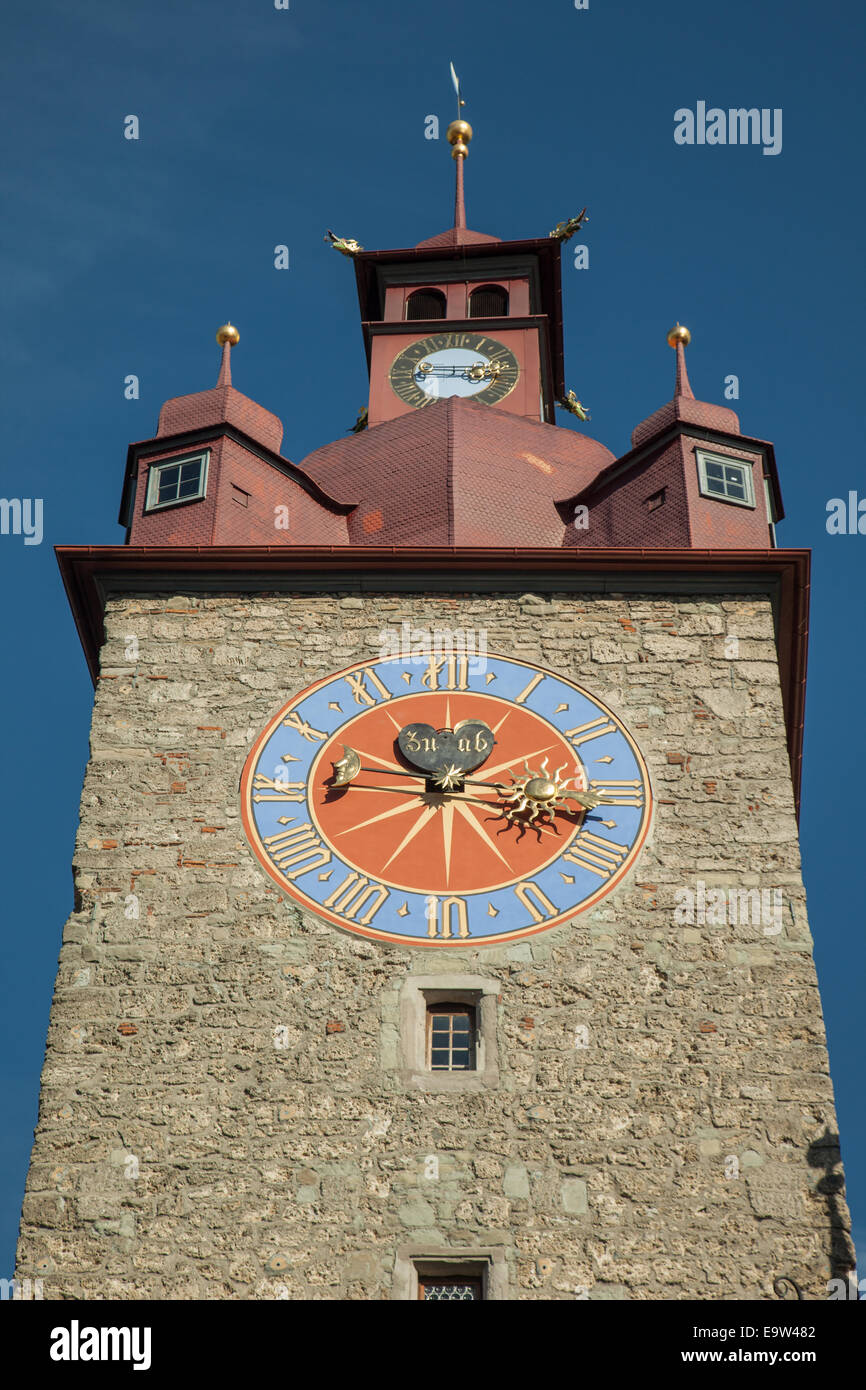 Lucerne City Hall clock tower, Switzerland Stock Photo Alamy