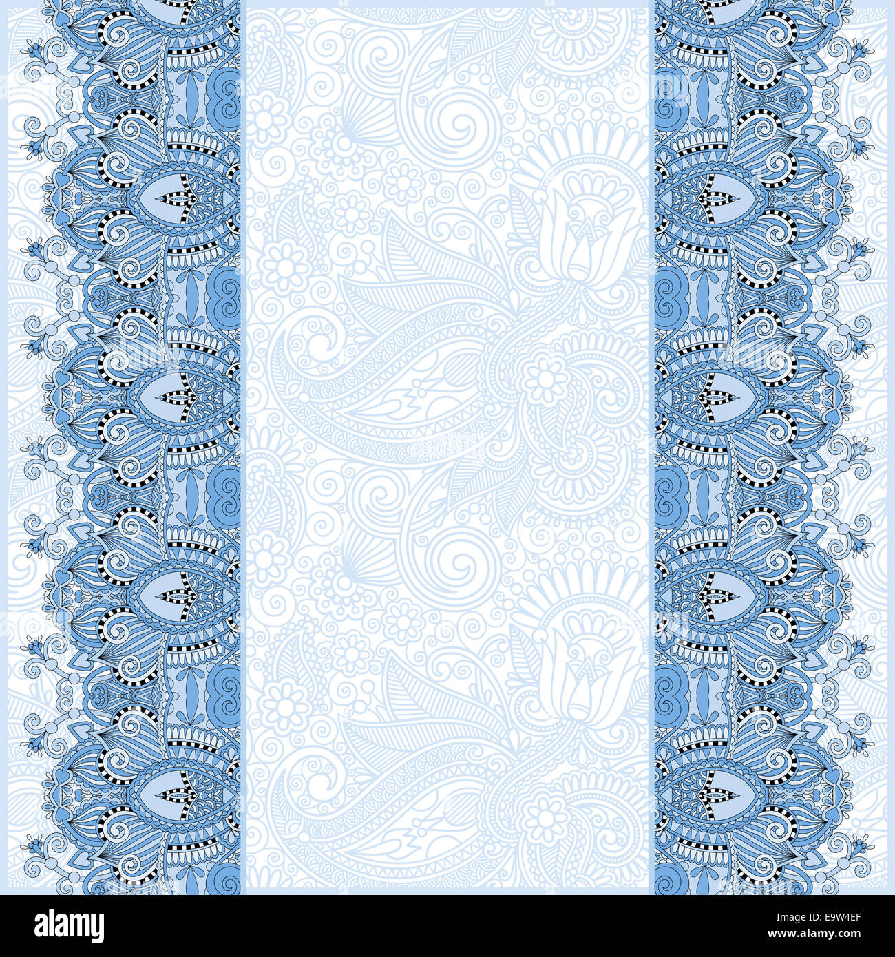ornamental background with blue colour flower ribbon Stock Photo - Alamy