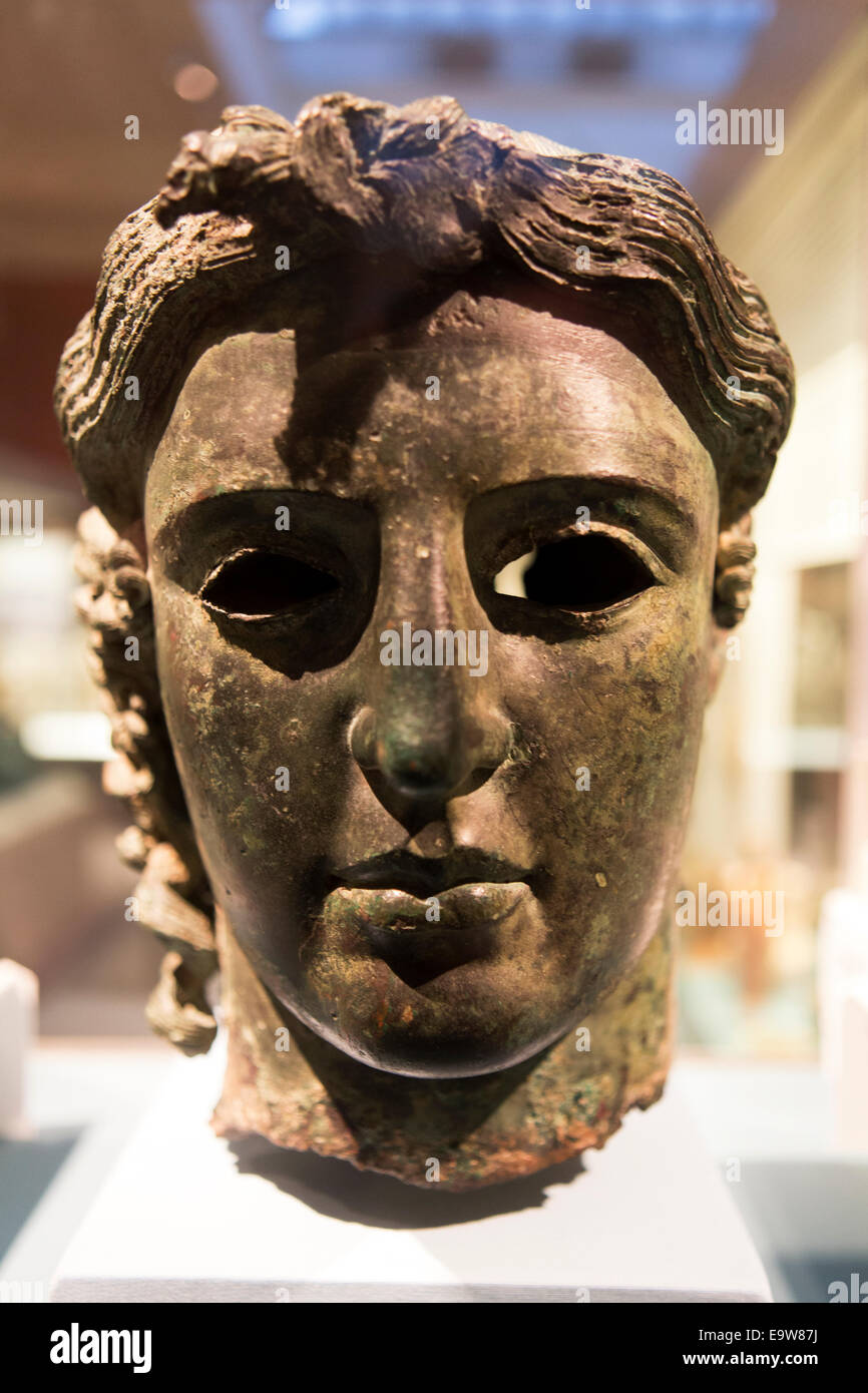 The Chatsworth Head part of a Greek statue of Apollo from 460 BC found near Tamassos, Cyprus (AD
