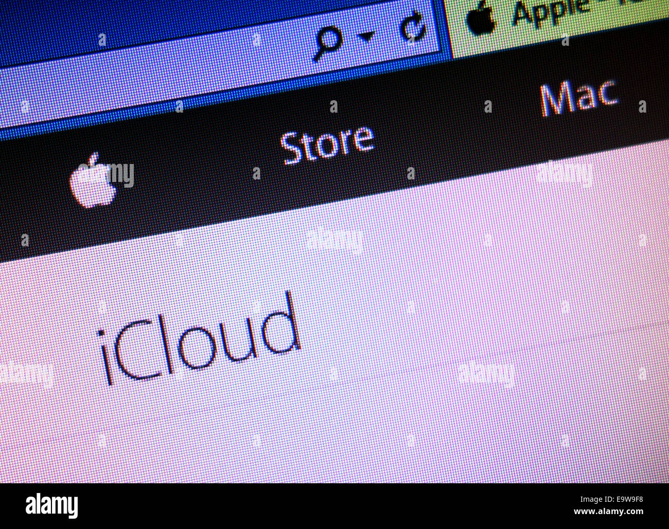iCloud website Stock Photo