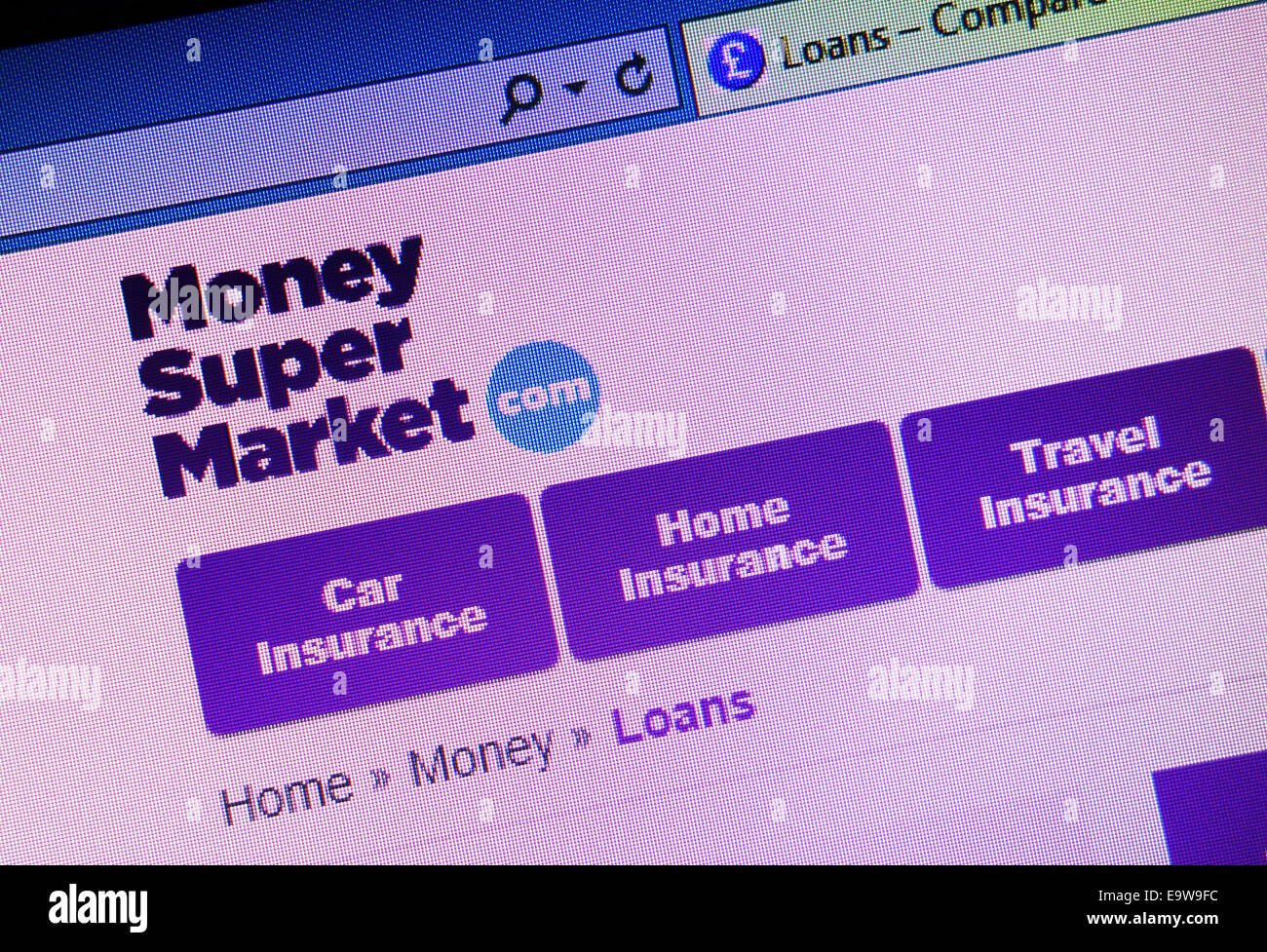 Money Super Market website Stock Photo