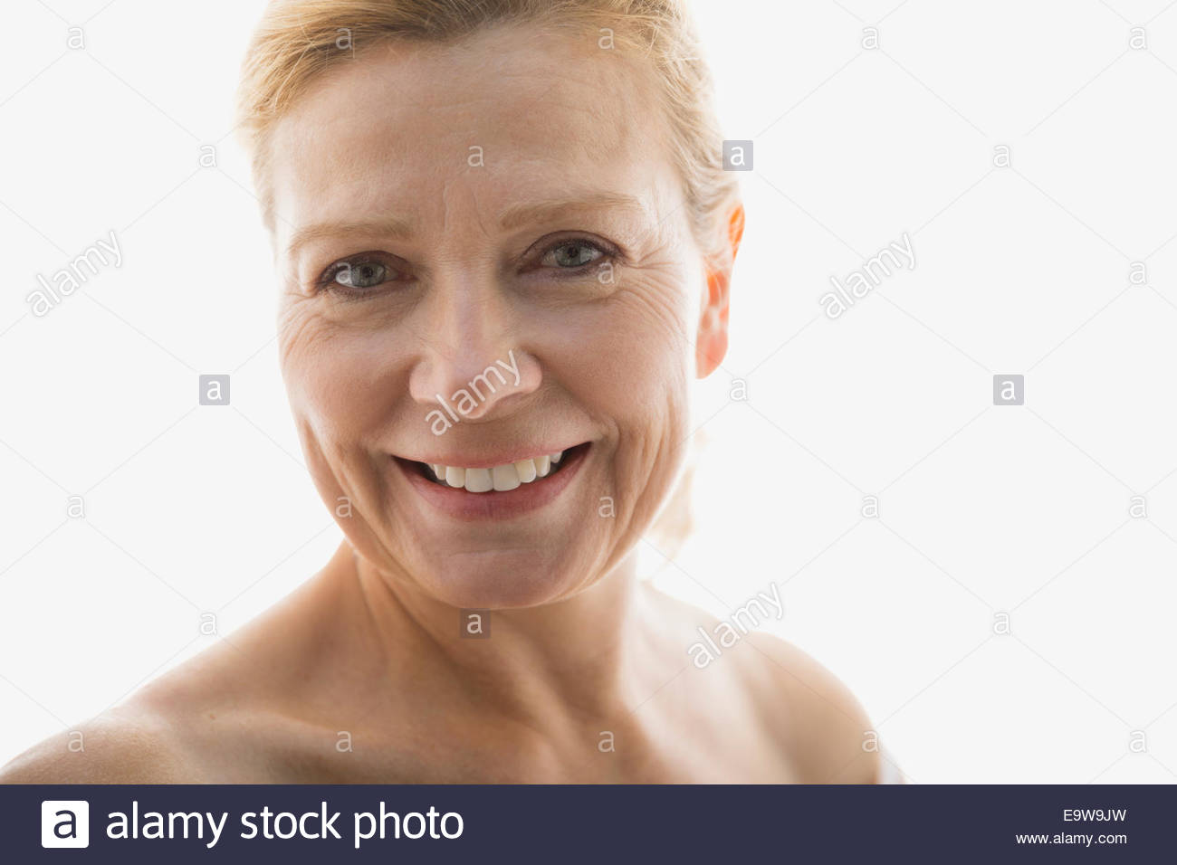 Close up portrait of smiling blonde woman Stock Photo