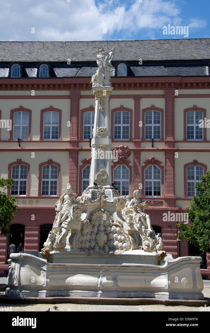 St George's Fountain Kornmarkt Trier Upper Moselle Valley Germany Stock Photo