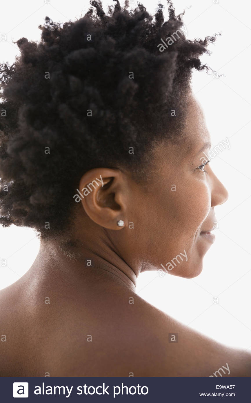 Rear view of woman with black hair Stock Photo - Alamy