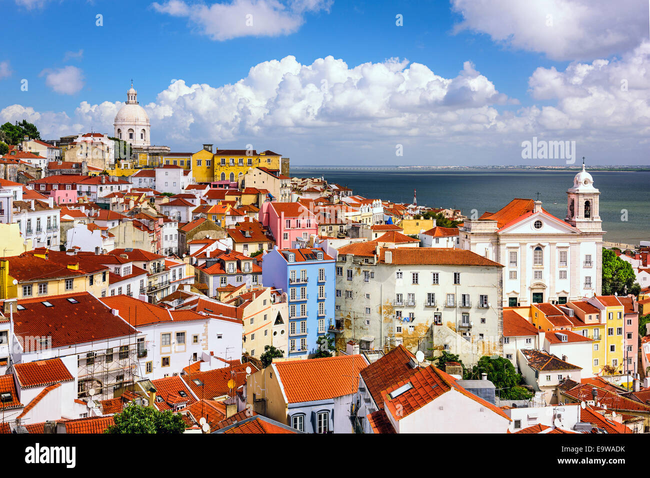 Lisbon, Portugal skyline at Alfama, the oldest district of the city. Stock Photo