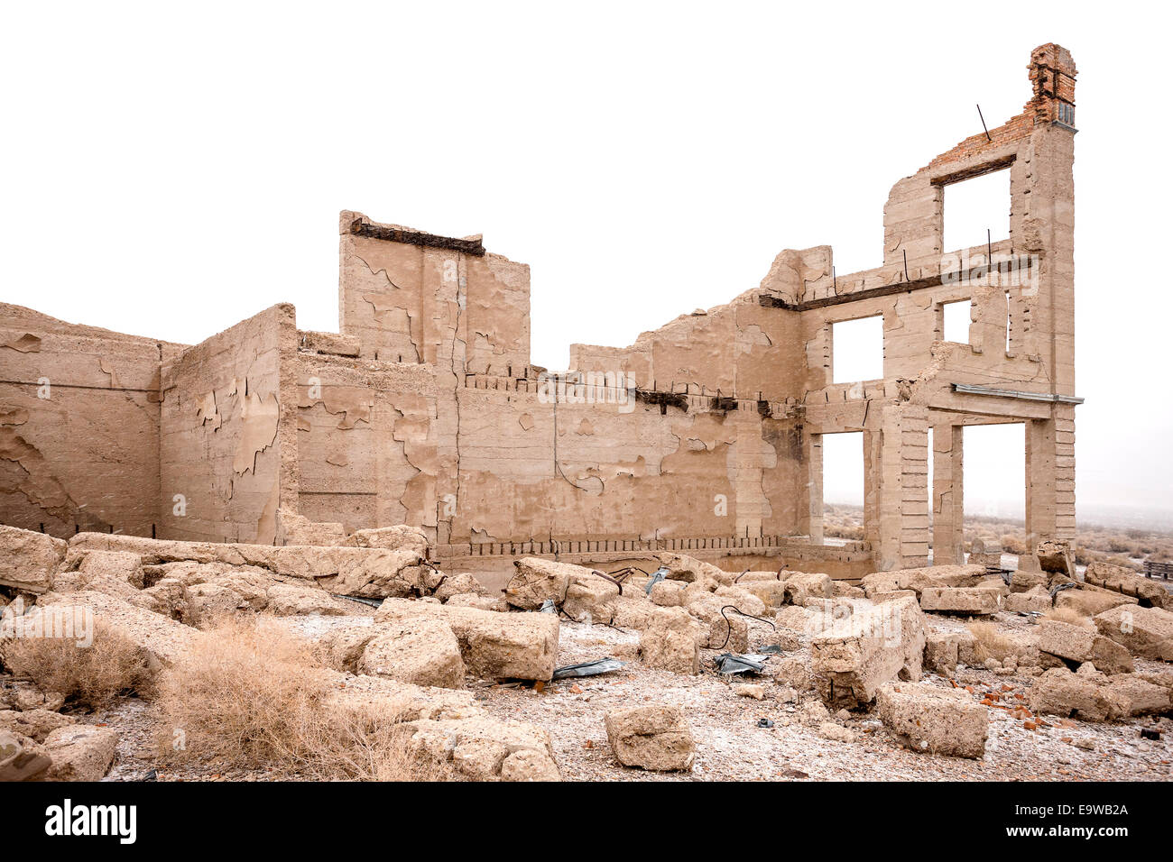 The Cook Bank Building in the ghost town of Rhyolite, Nevada, USA Stock Photo