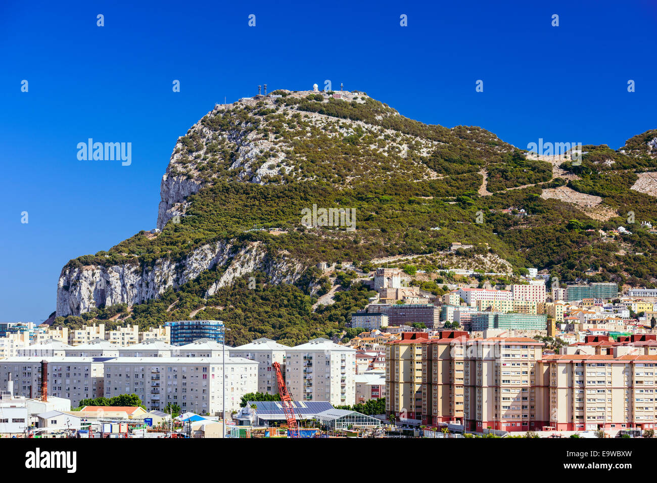 The British Overseas territory of the Rock of Gibraltar. Stock Photo