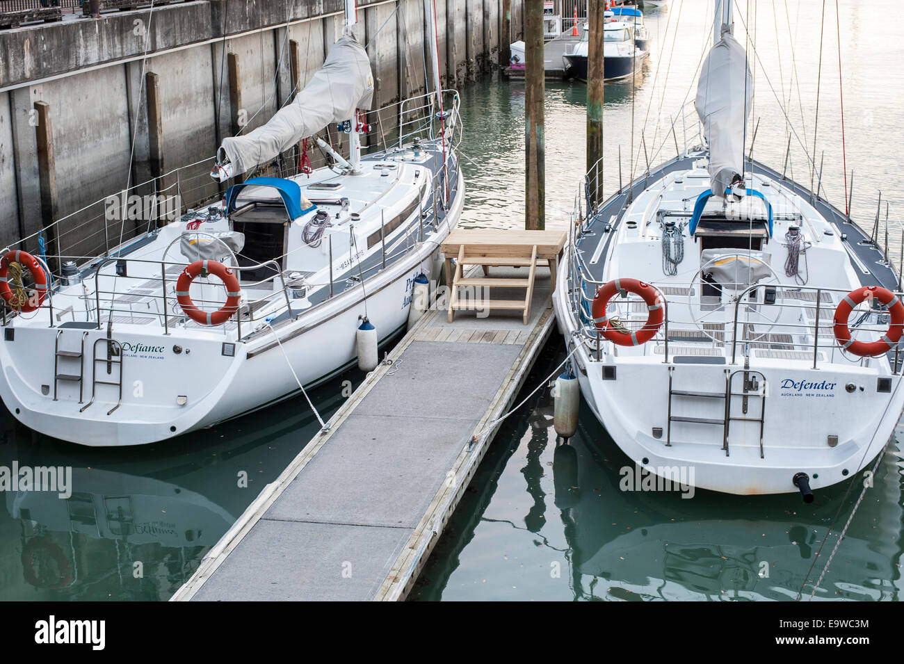 Racing yachts in Auckland harbour Stock Photo Alamy