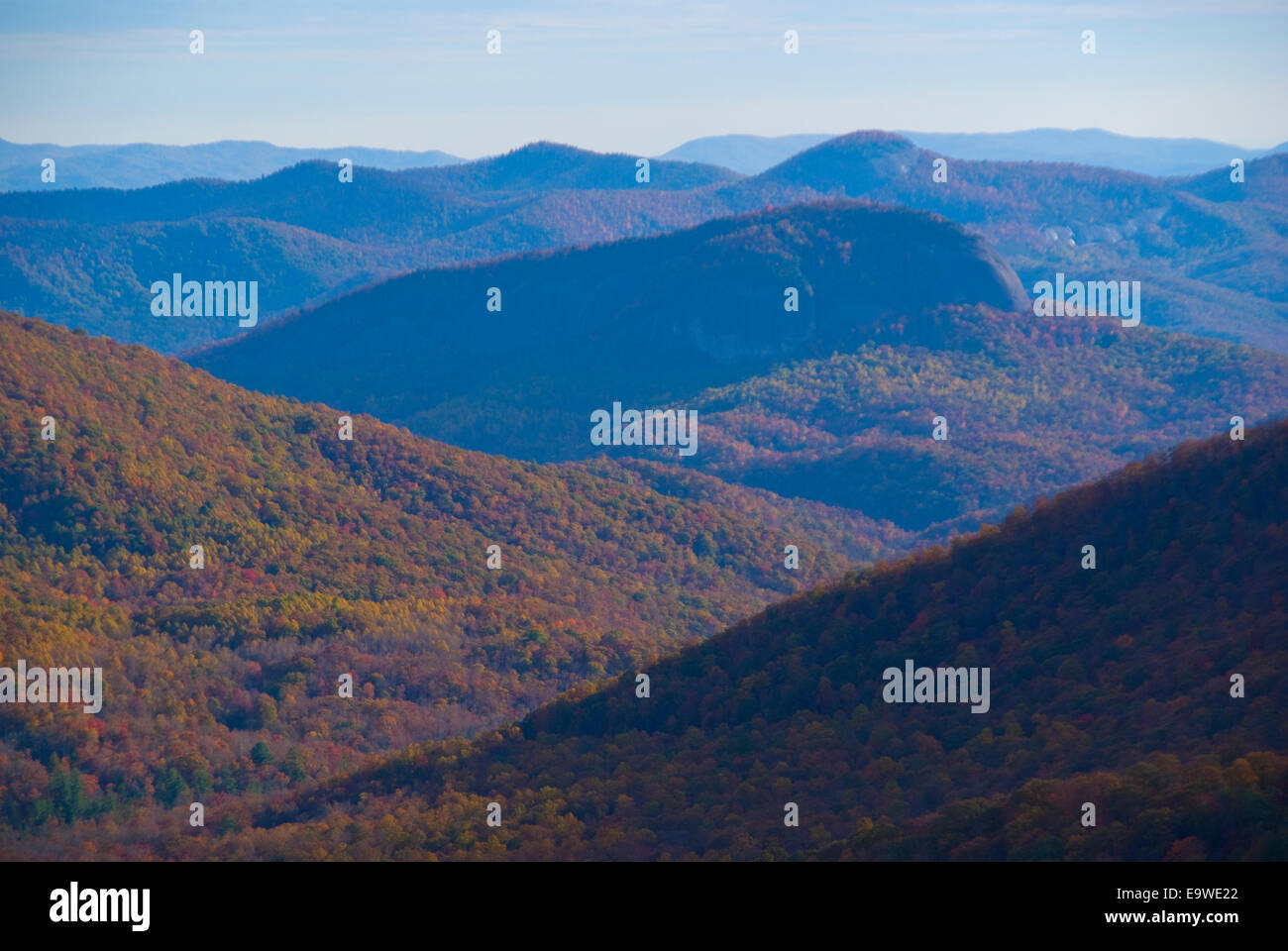 Blue Ridge Parkway view in autumn from Forestry Lookout, Pisgah