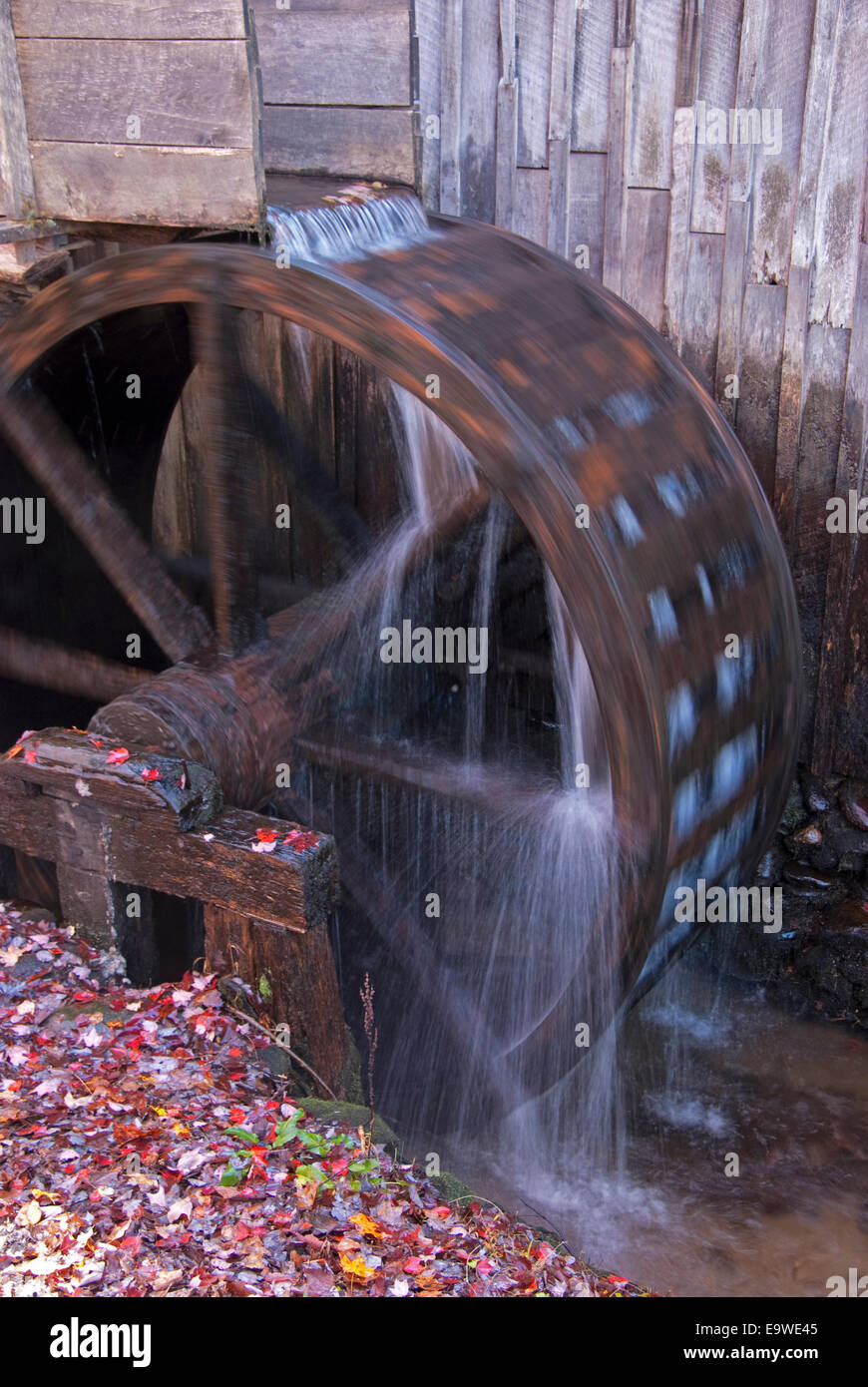 Cable Mill water-powered gristmill in Cades Cove in Great Smoky Mountains National Park. Stock Photo