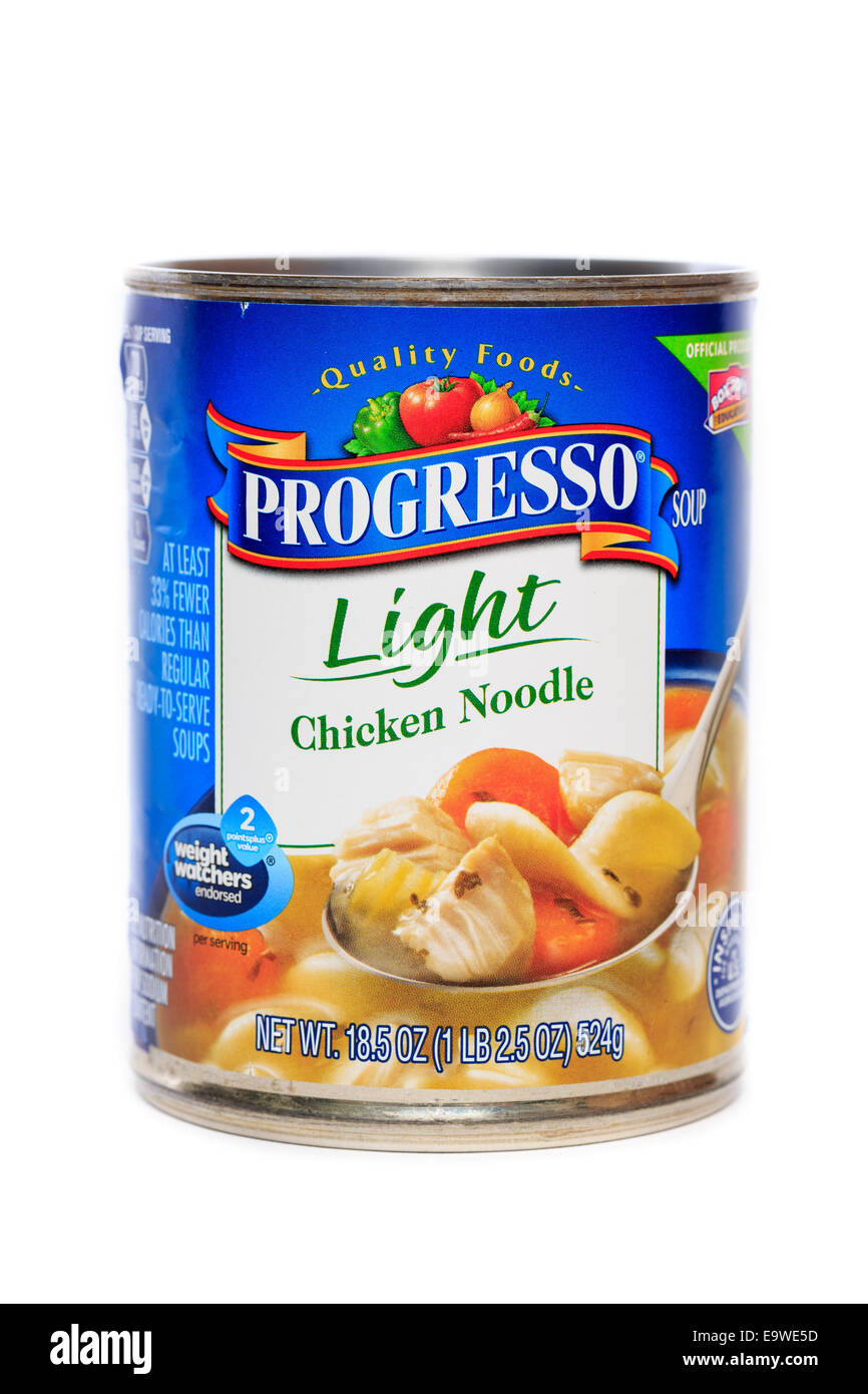 Progresso Brand Light Chicken Noodle Soup Stock Photo Alamy