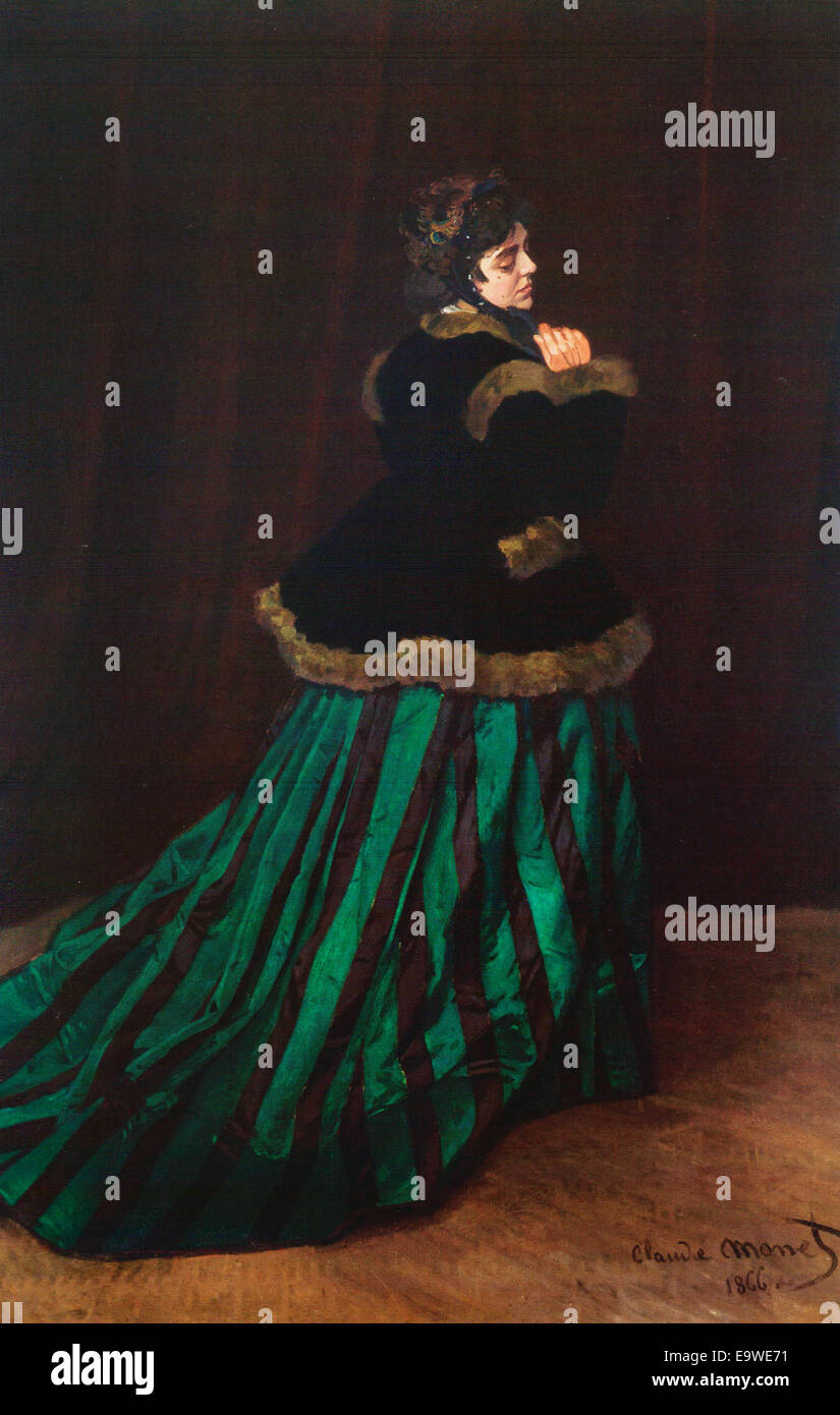 Woman in a Green Dress - by Claude Monet
