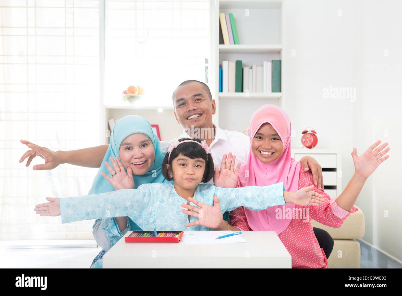 Malay Family Learning Together With Lifestyle Background Stock Photo Alamy