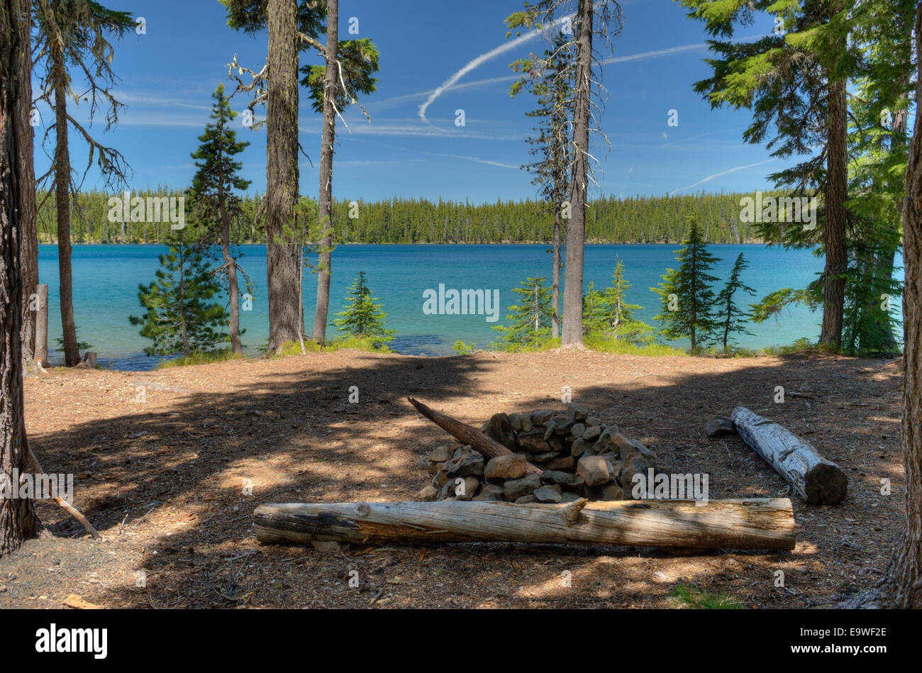 A somewhat remote campsite on the south shore of Charlton Lake, near