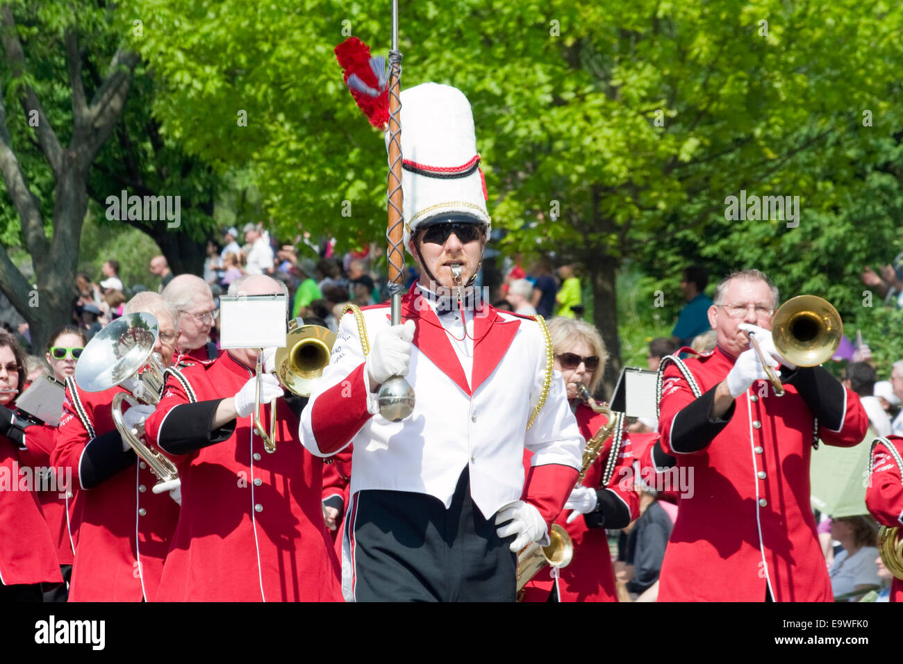 Naperville Memorial Day Parade. Marching band Stock Photo Alamy
