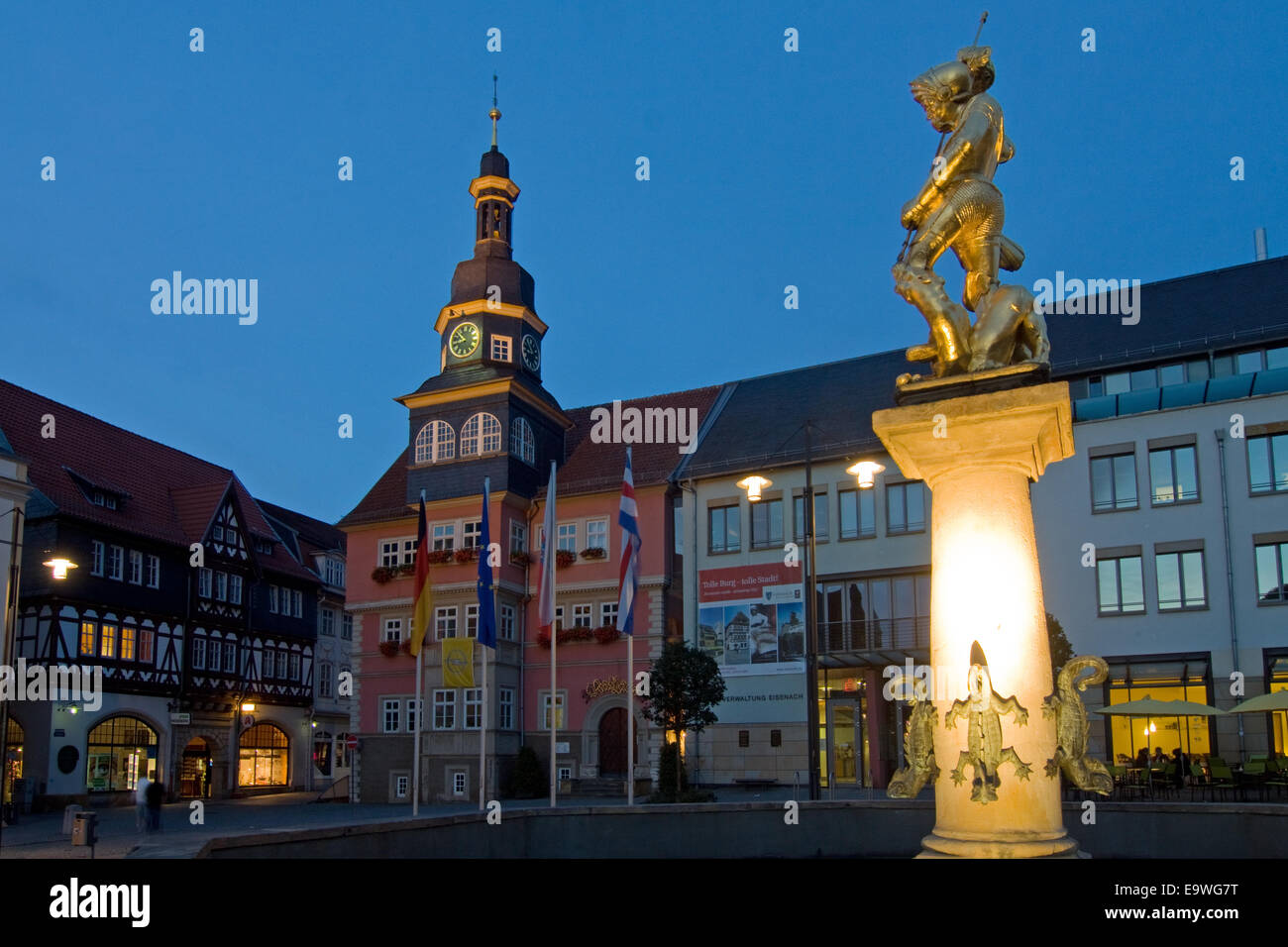 City of Eisenach at night. Stock Photo