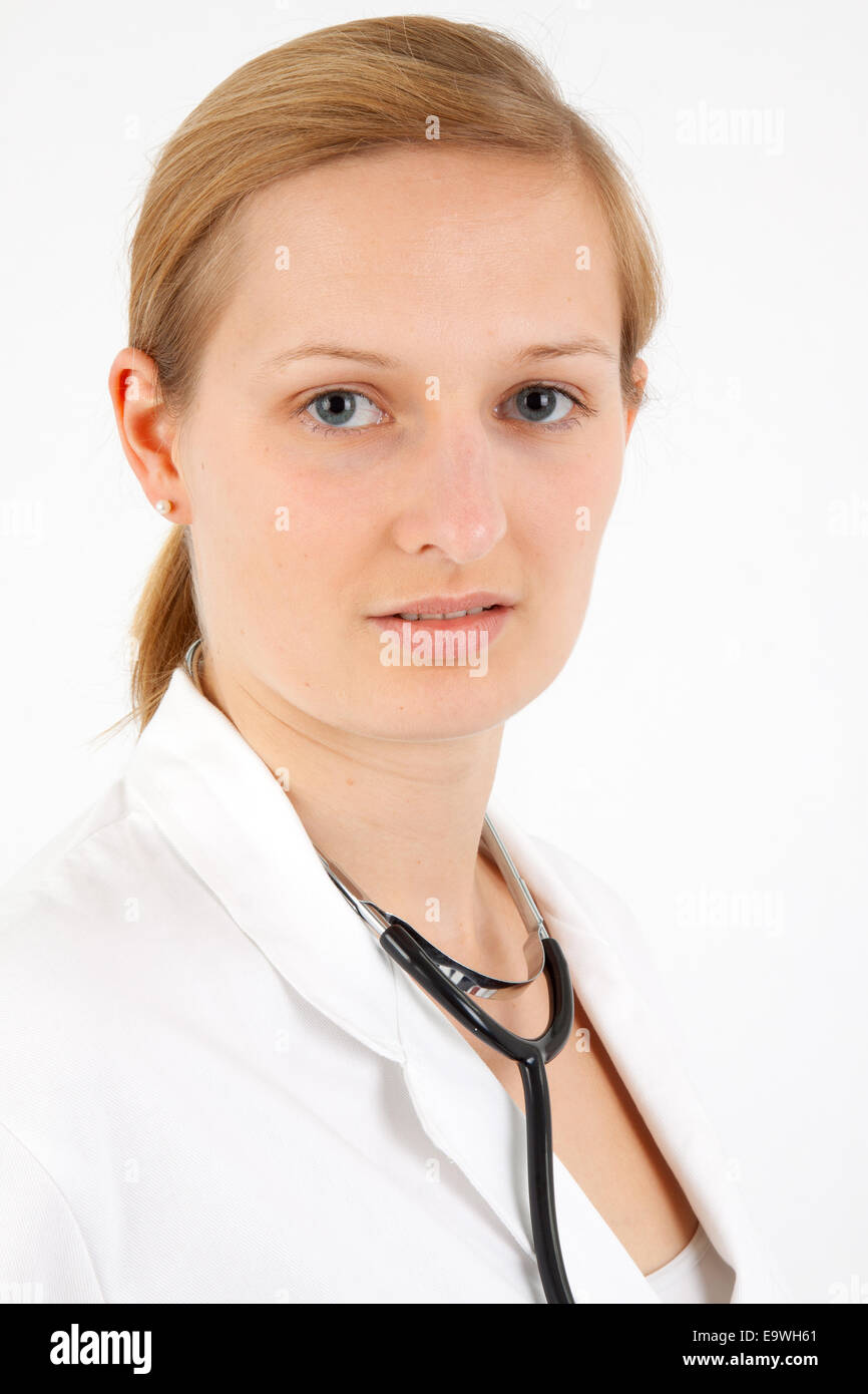 Young female doctor with stethoscope Stock Photo - Alamy